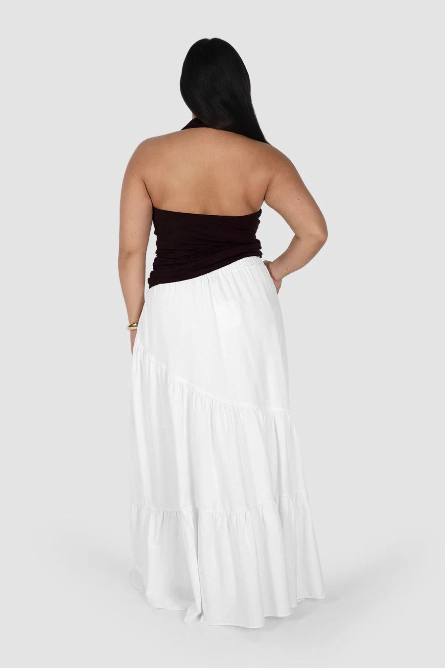 ALUNA MAXI SKIRT WHITE - Image 2