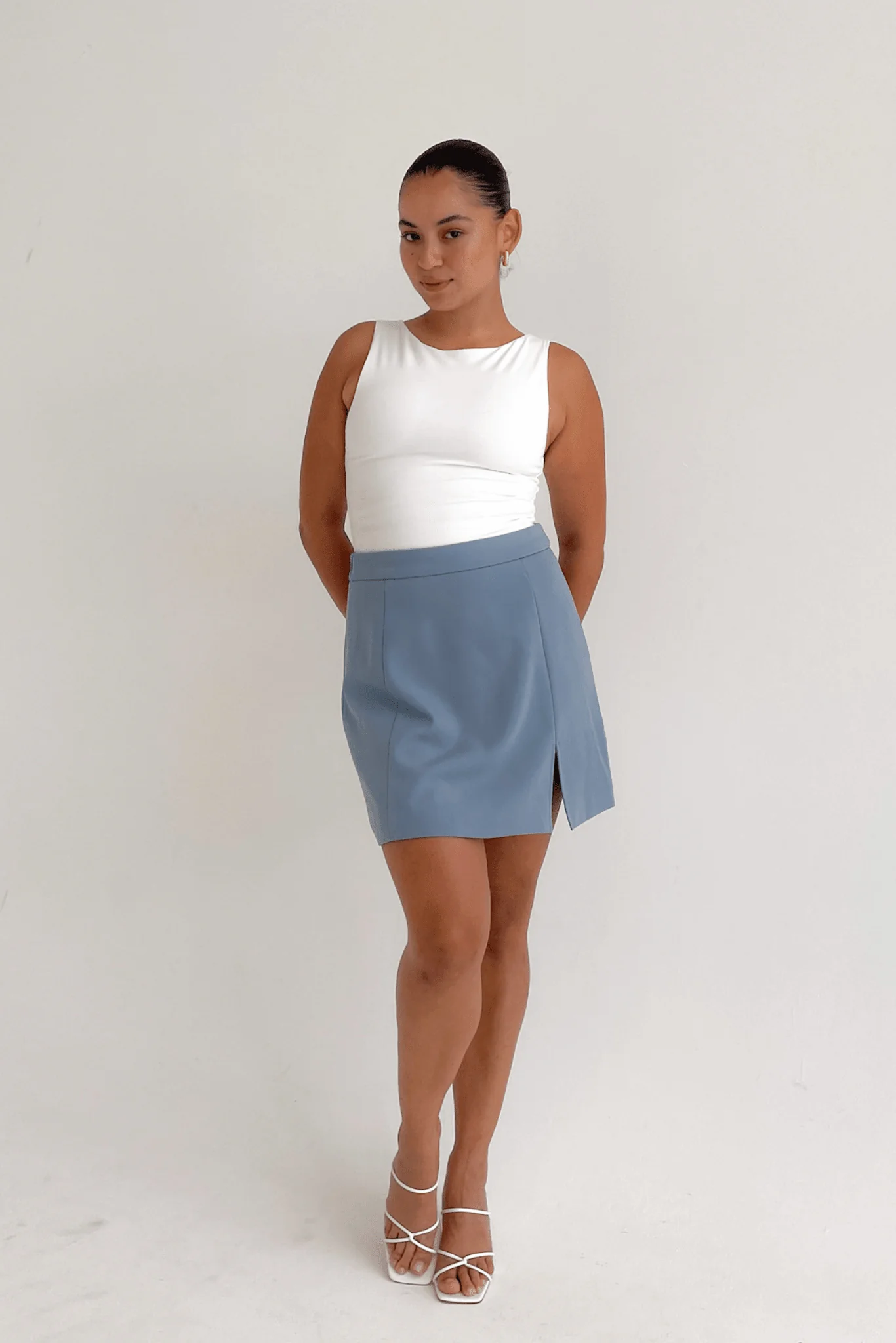ANA SKIRT POWDER BLUE - Image 6
