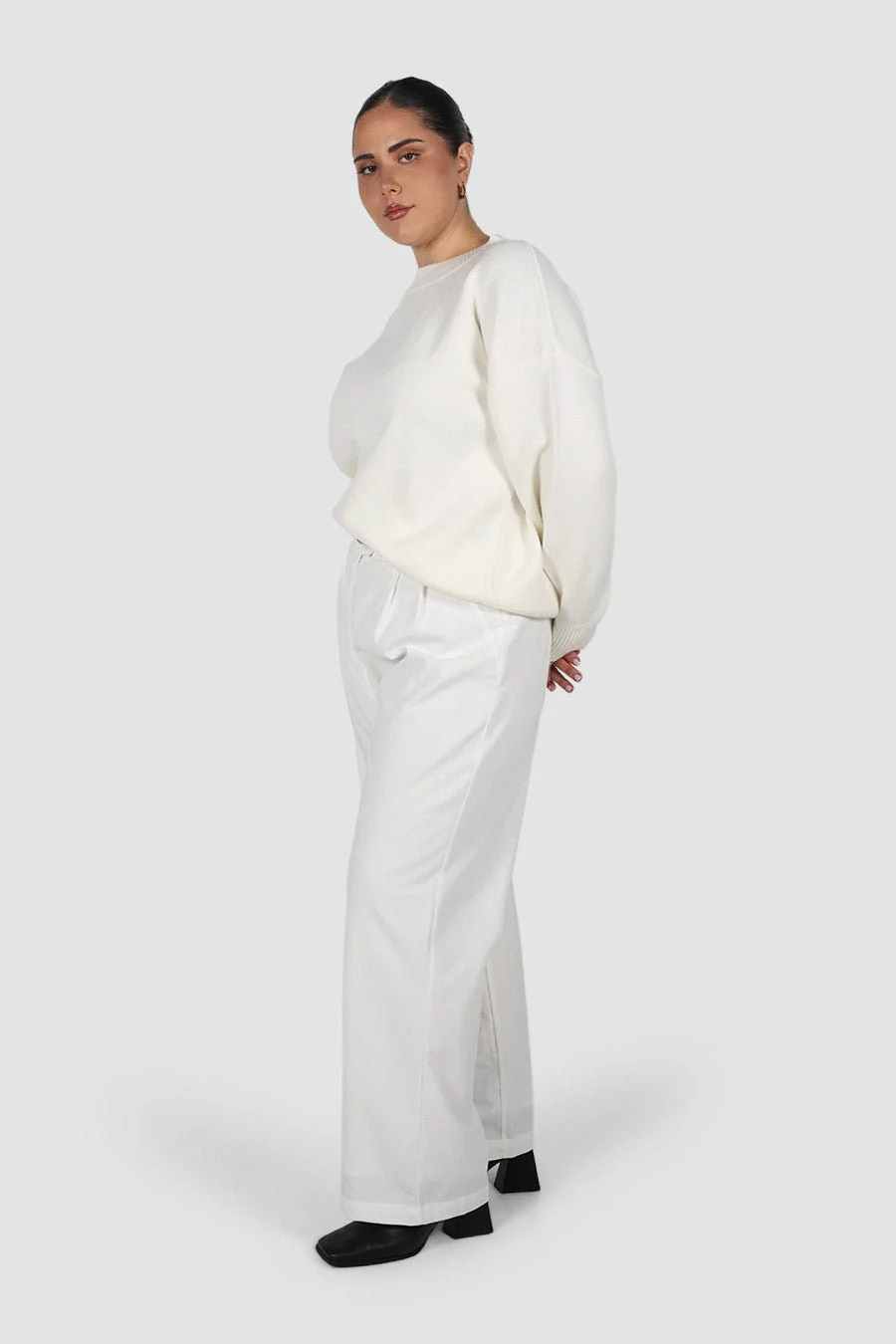 ARIE LINEN BLEND PANT WHITE - Image 3