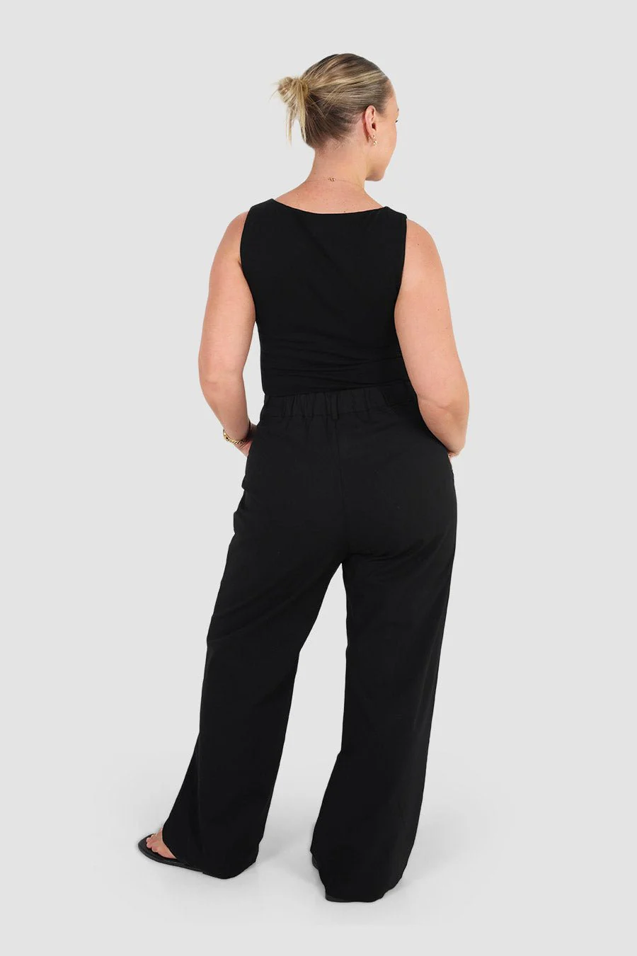 ARIE LINEN PANTS BLACK - Image 9