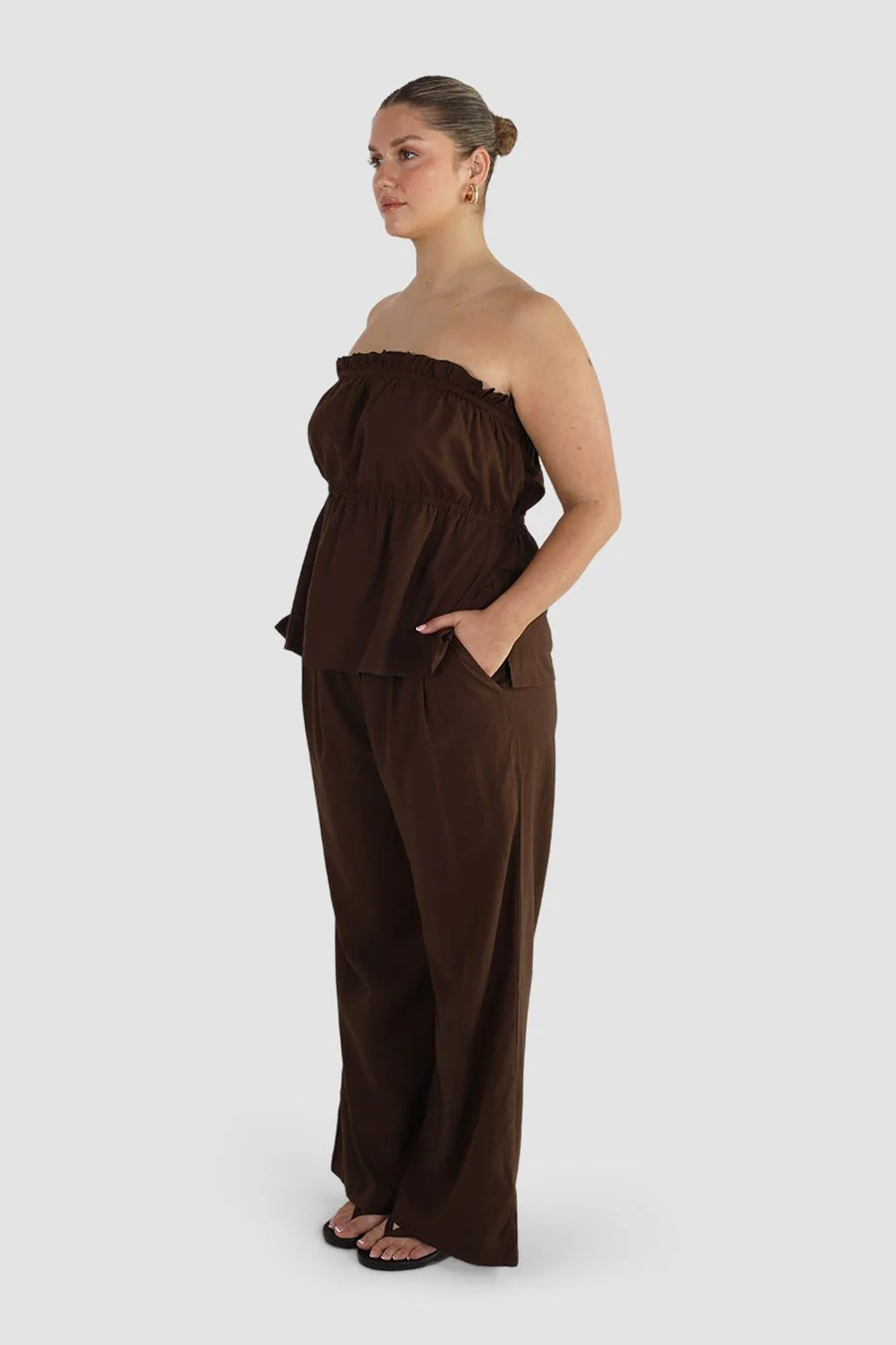 ARIE LINEN PANTS ESPRESSO - Image 4