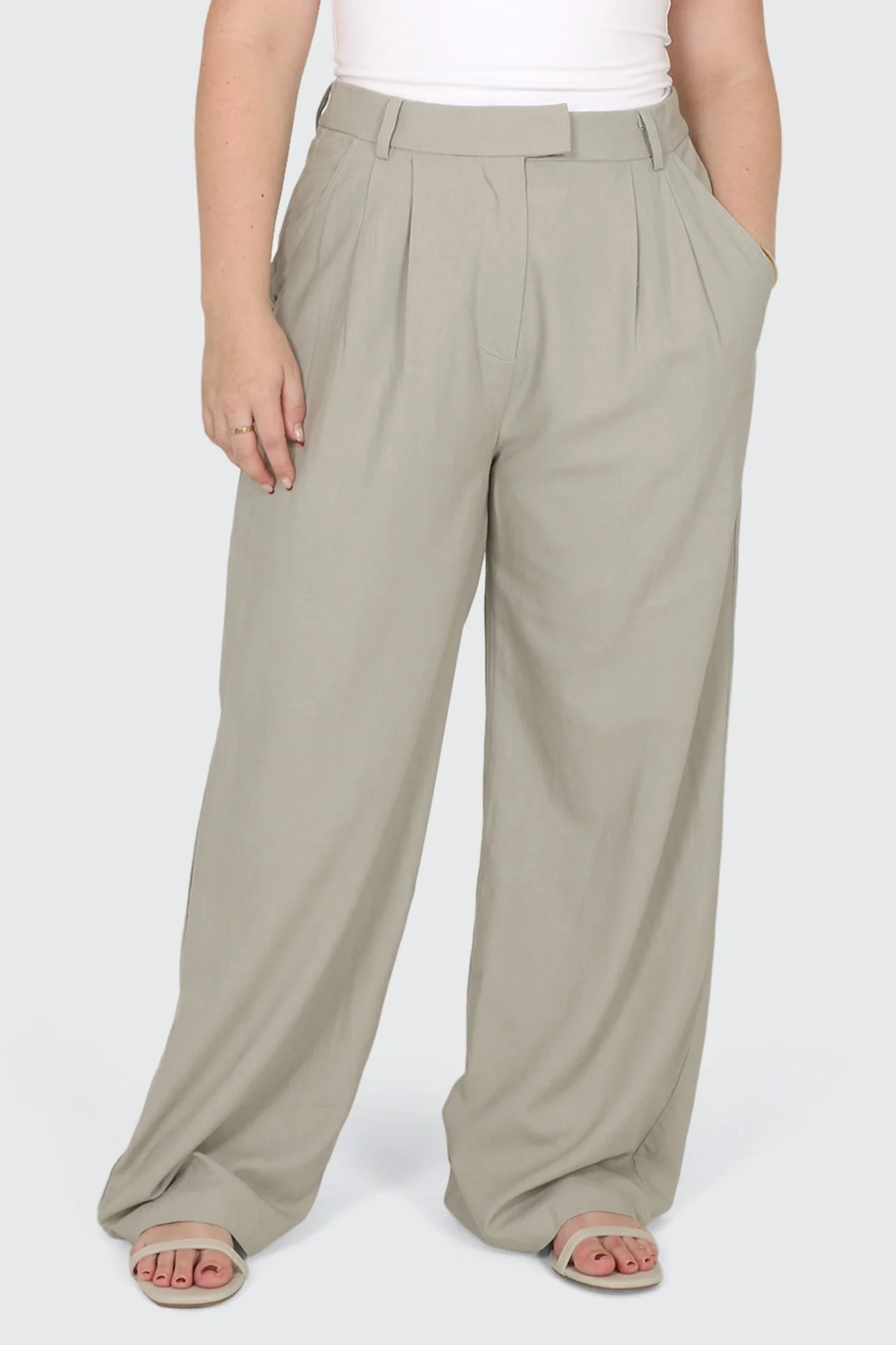 ARIE LINEN PANTS STONE TALL FIT - Image 6