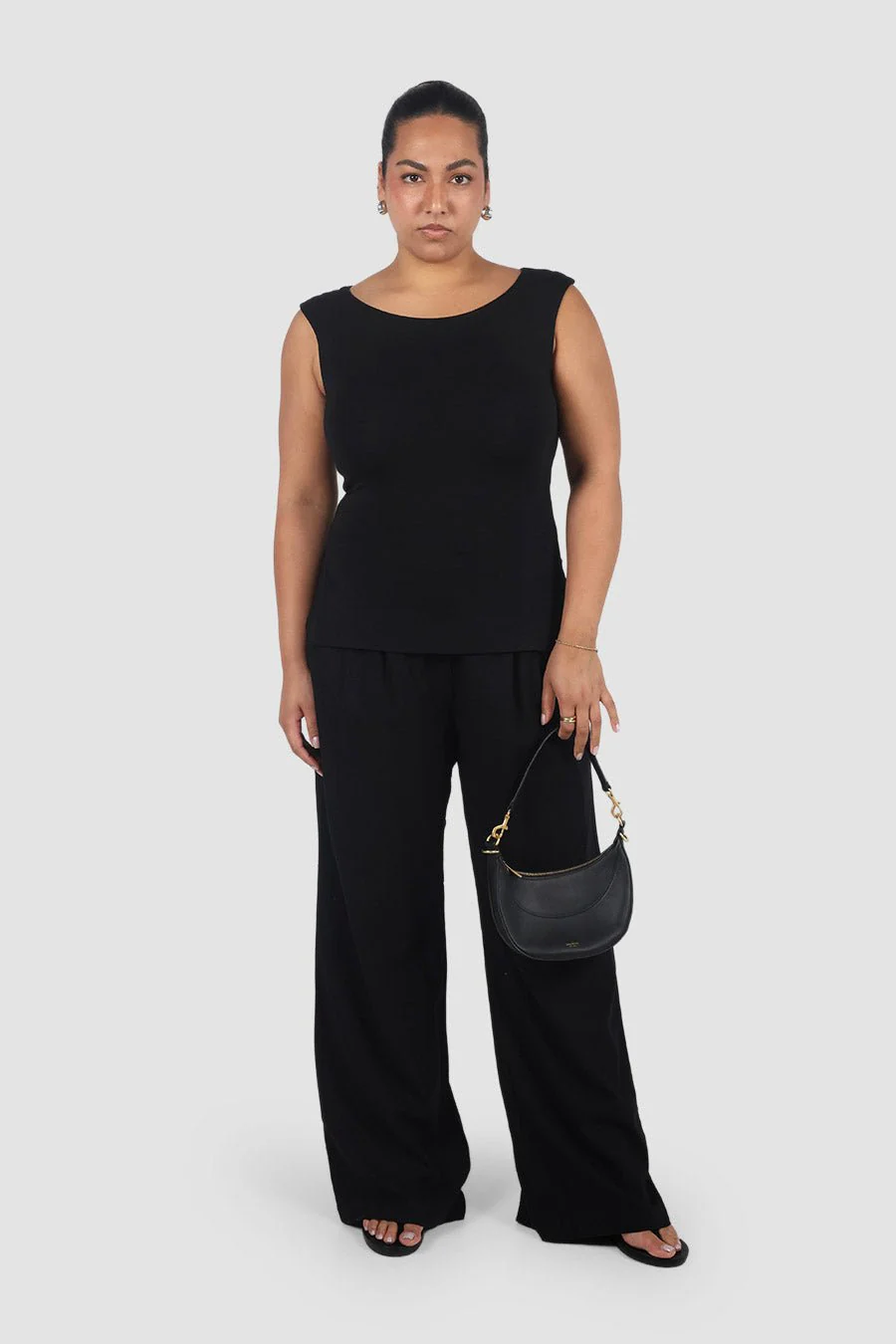 ARIE LINEN PANTS TALL FIT BLACK - Image 7