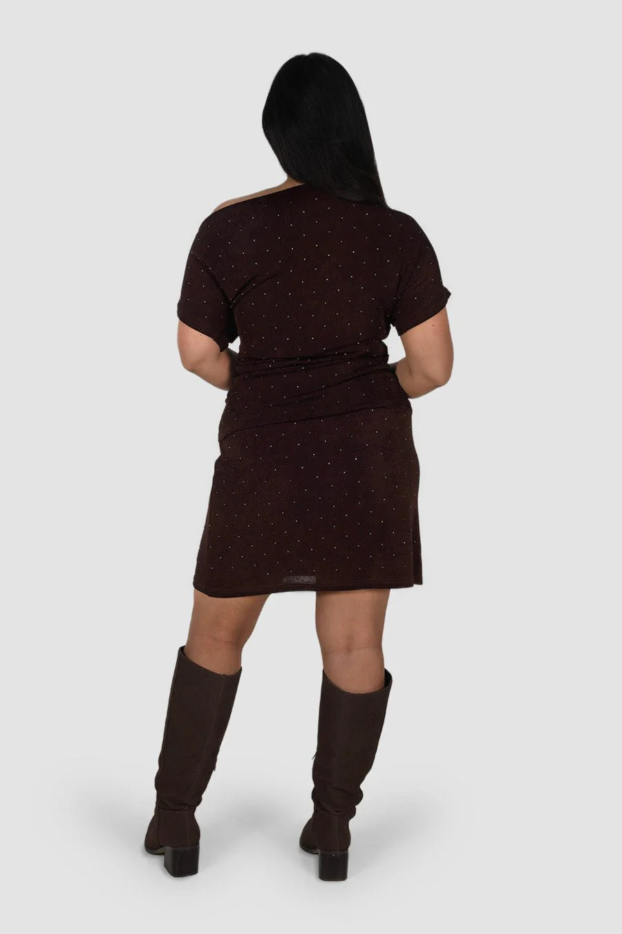 SABELA MINI SKIRT ESPRESSO SPARKLE - Image 6
