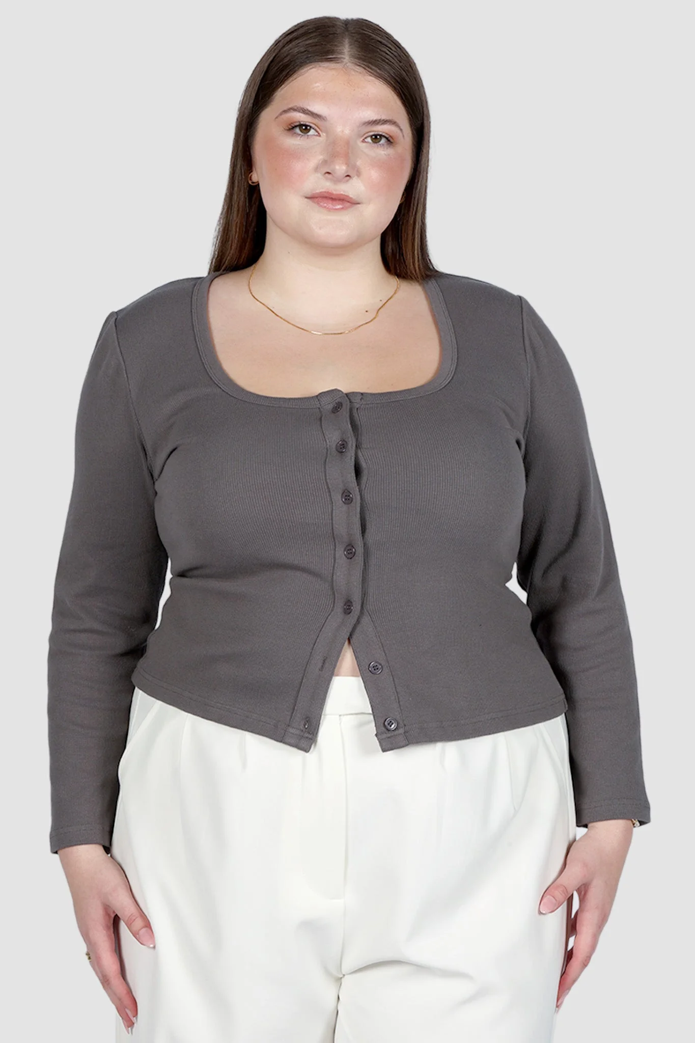 BECKER LONG SLEEVE TOP GREY - Image 2