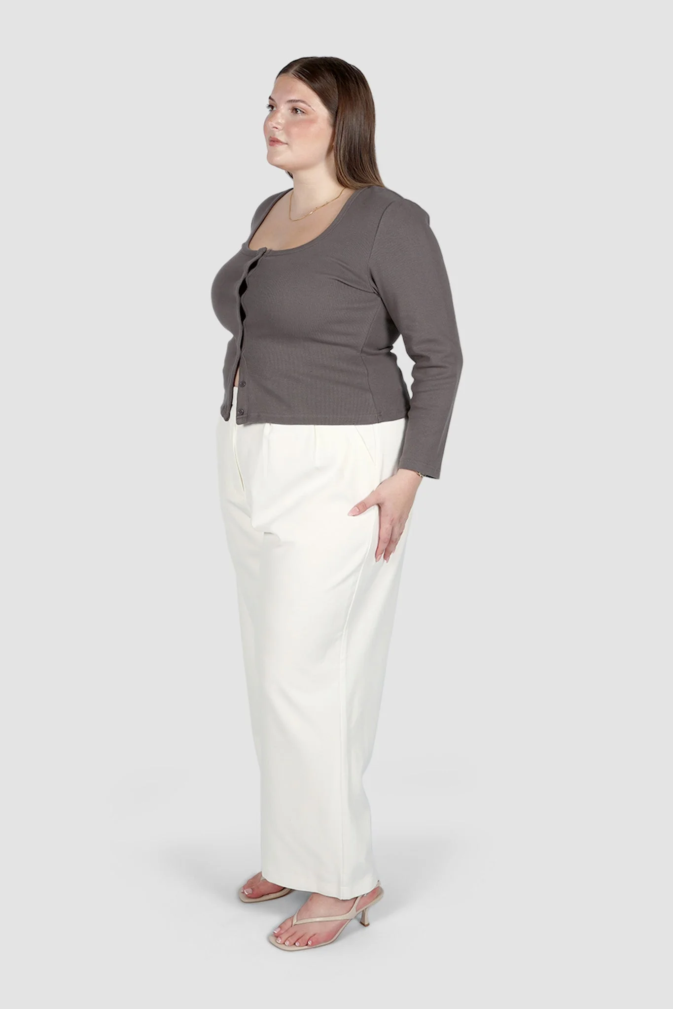 BECKER LONG SLEEVE TOP GREY - Image 5