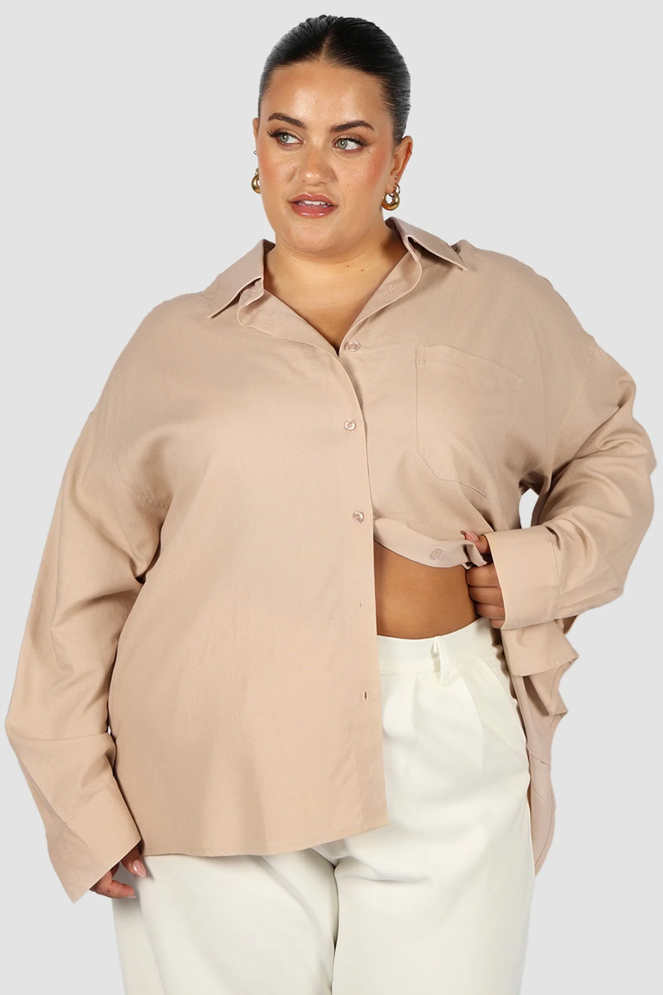 BEXLEY BUTTON SHIRT BEIGE