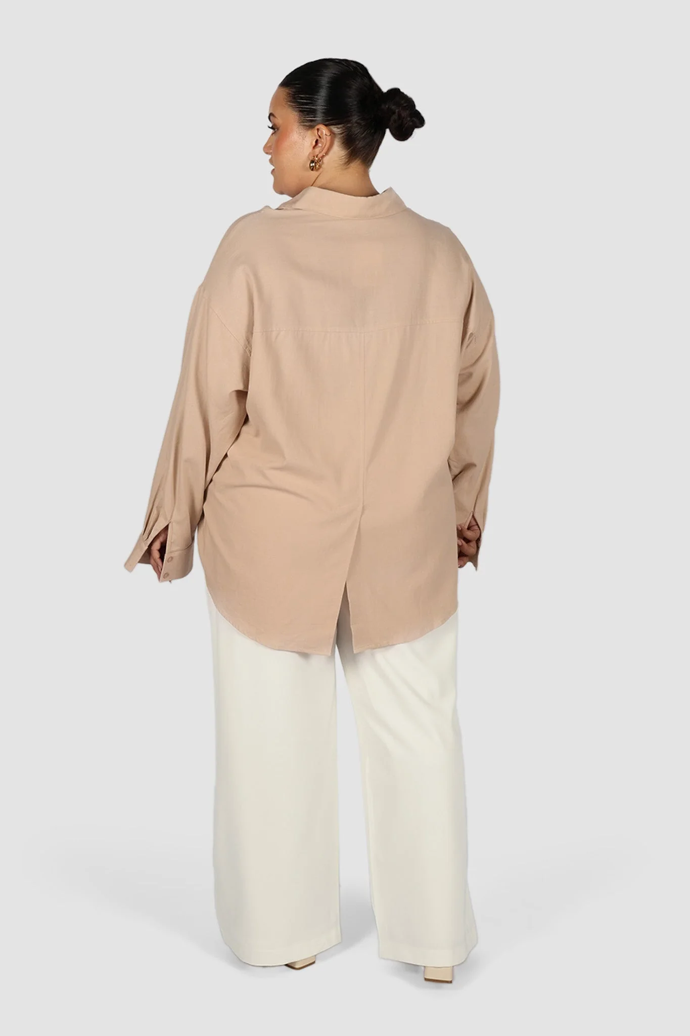 BEXLEY BUTTON SHIRT BEIGE - Image 3