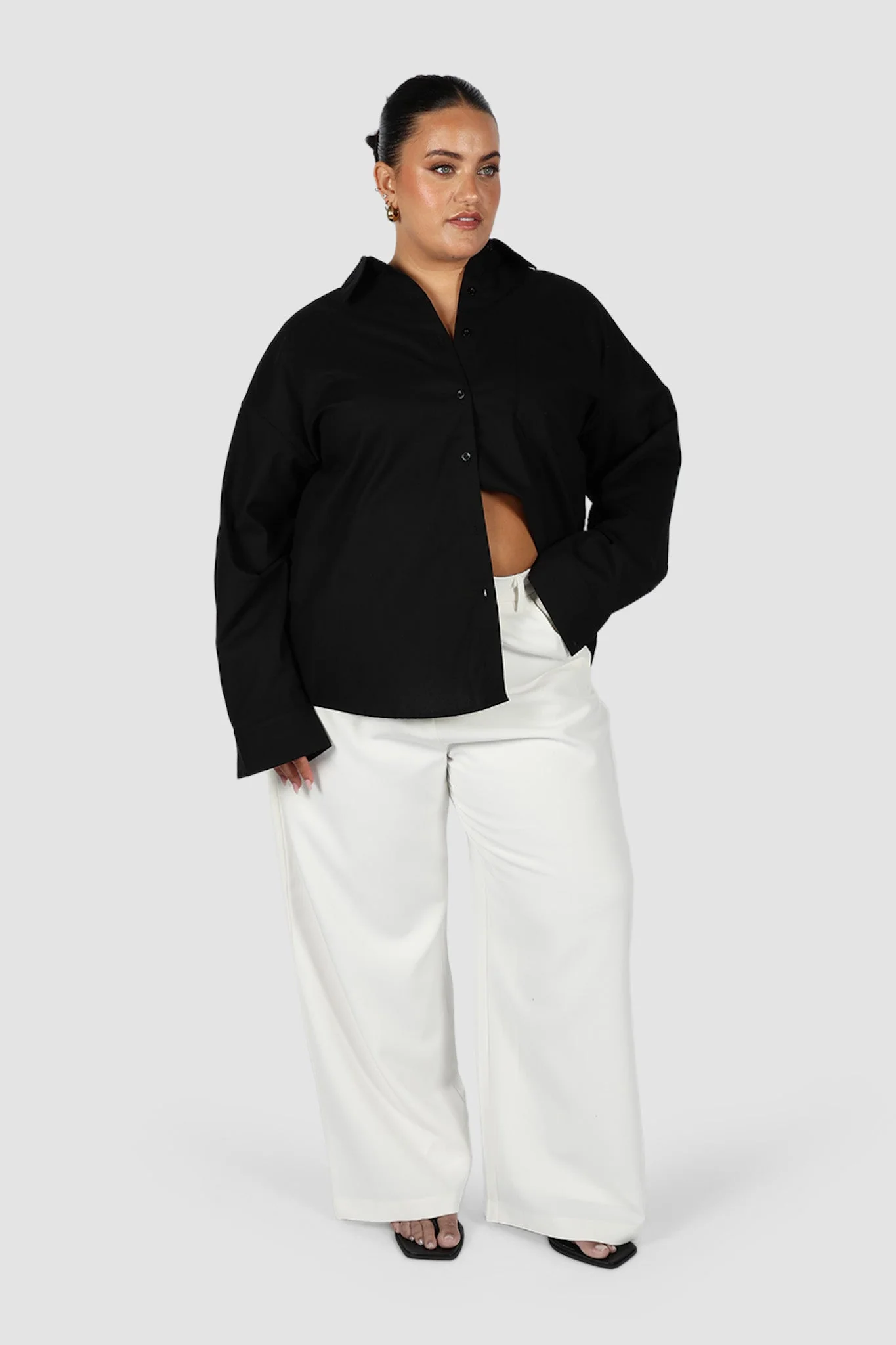 BEXLEY BUTTON SHIRT BLACK - Image 4
