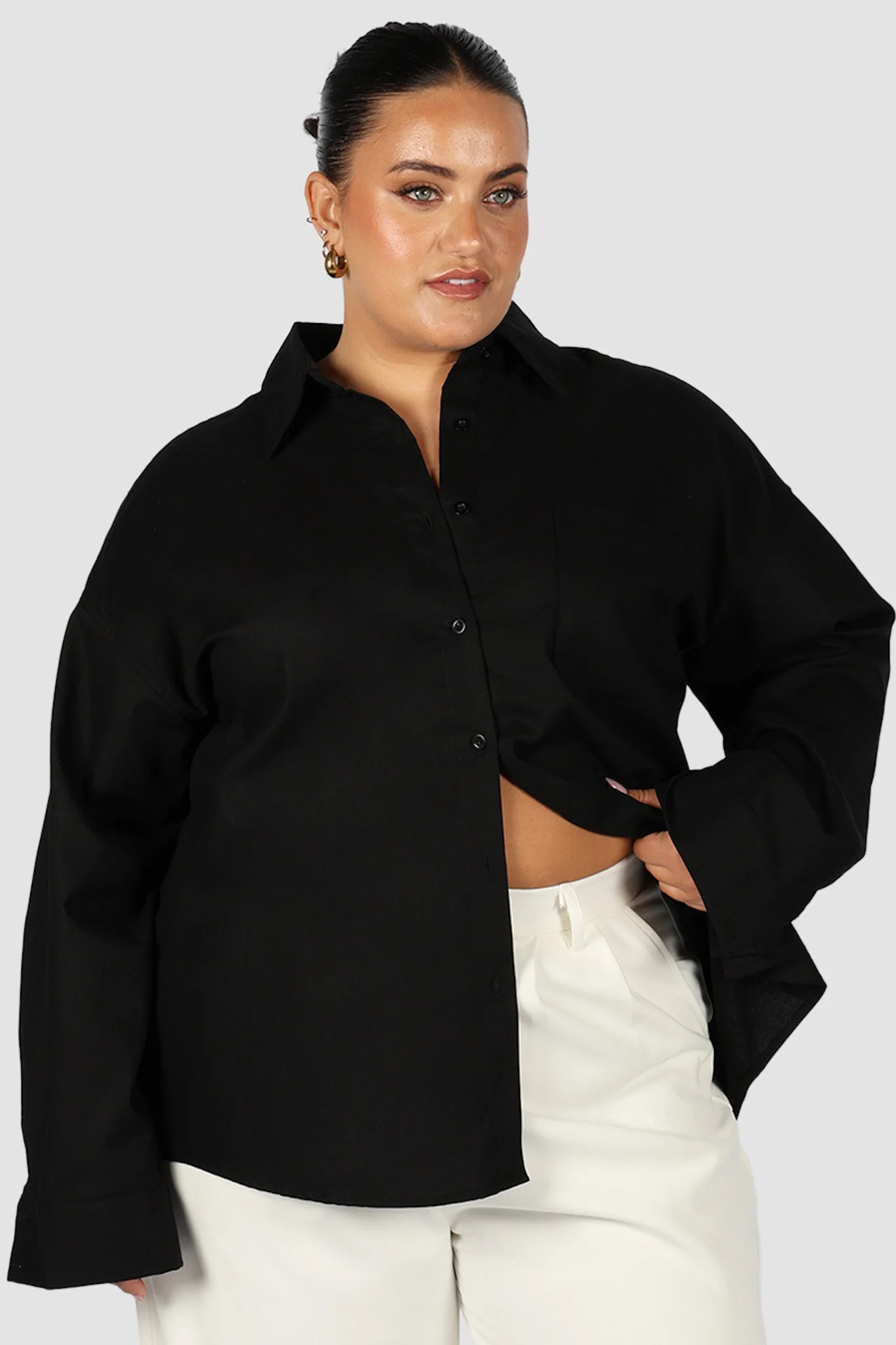 BEXLEY BUTTON SHIRT BLACK - Image 8