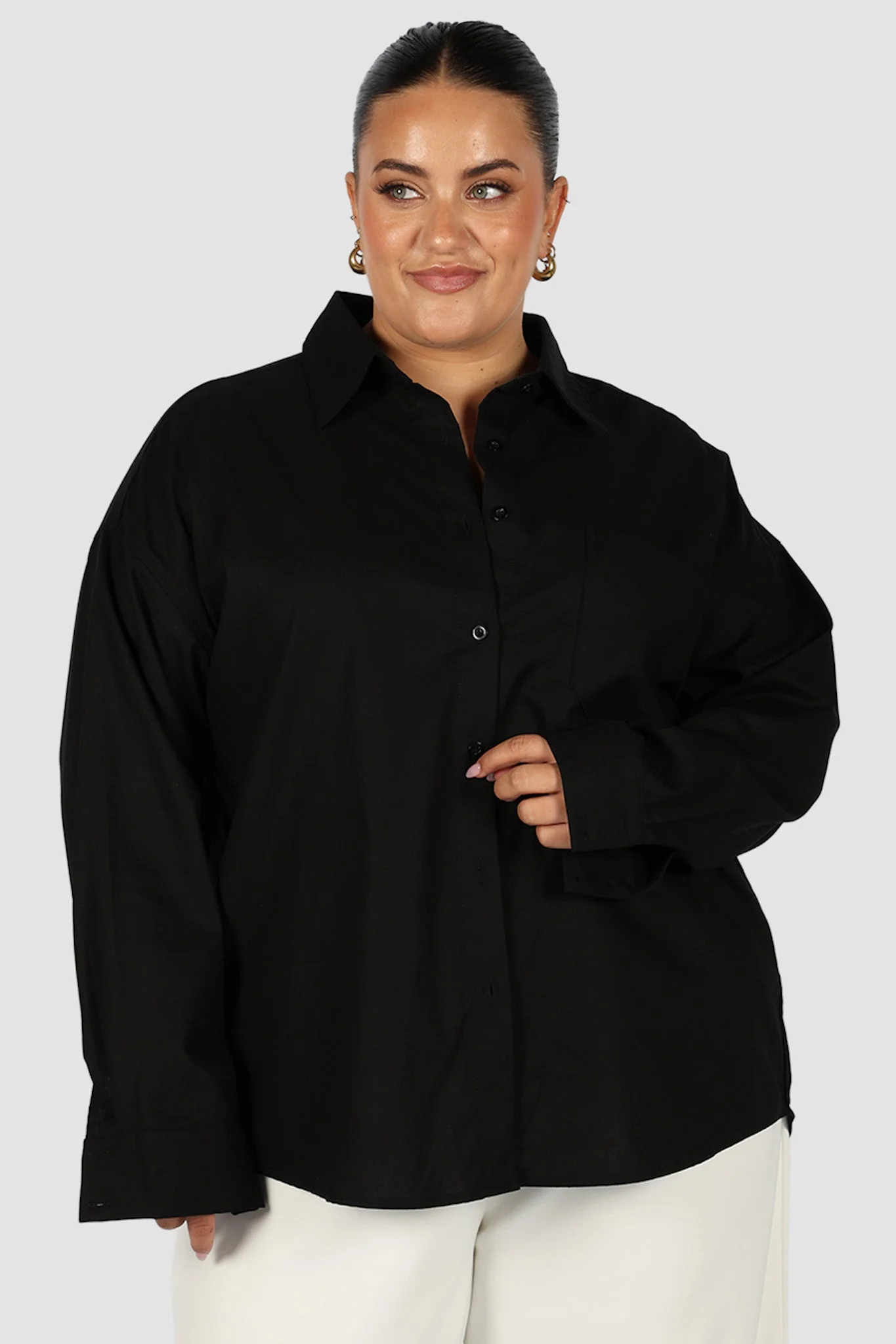BEXLEY BUTTON SHIRT BLACK - Image 9