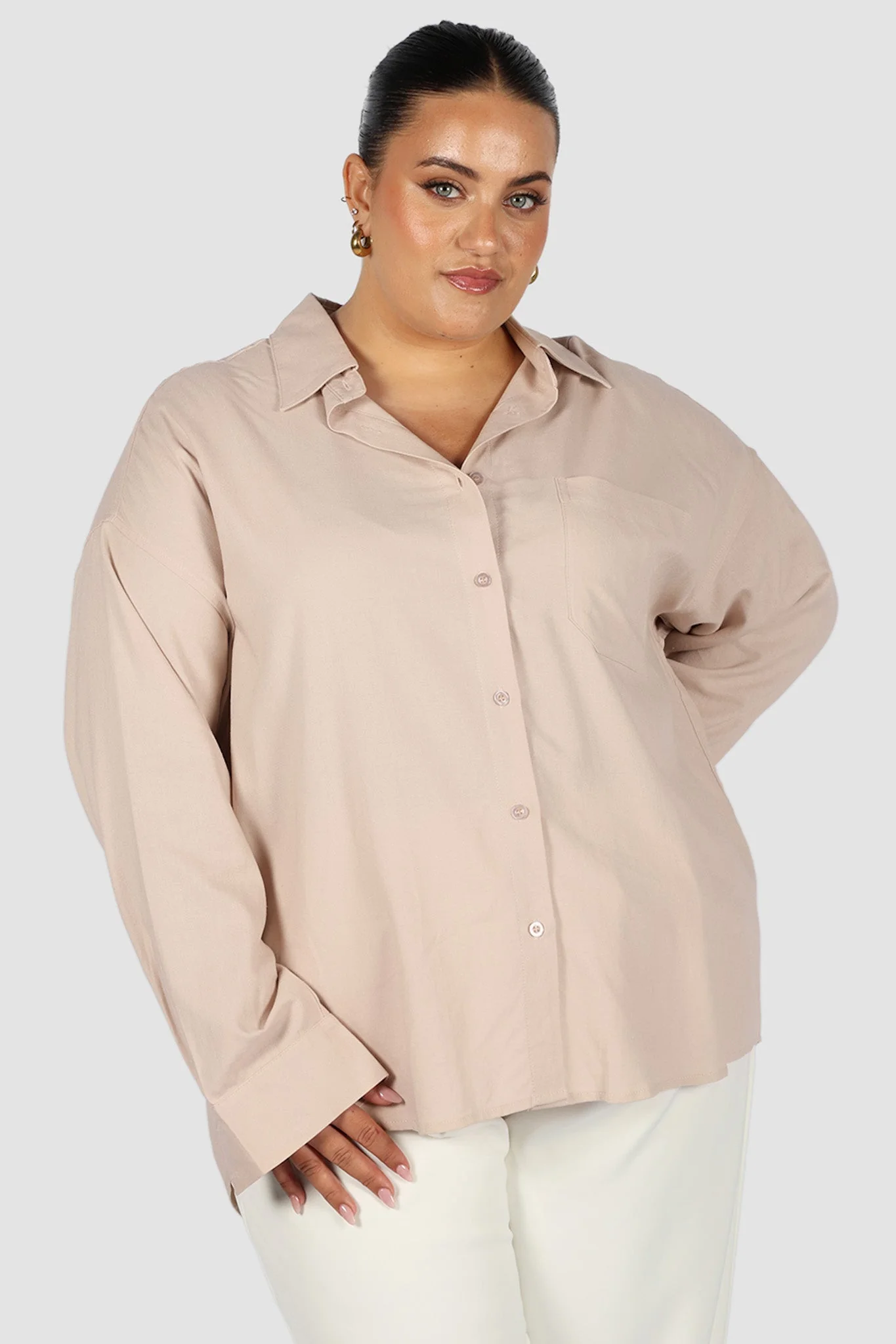 BEXLEY BUTTON SHIRT NEUTRAL - Image 2
