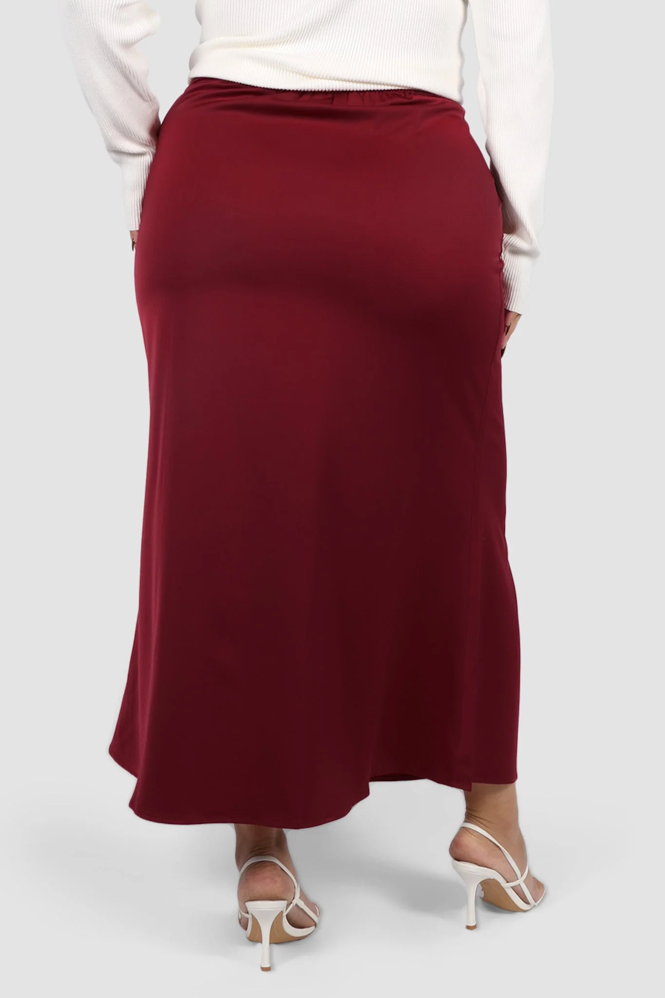 BIANCA SLIP MIDI SKIRT MERLOT - Image 3