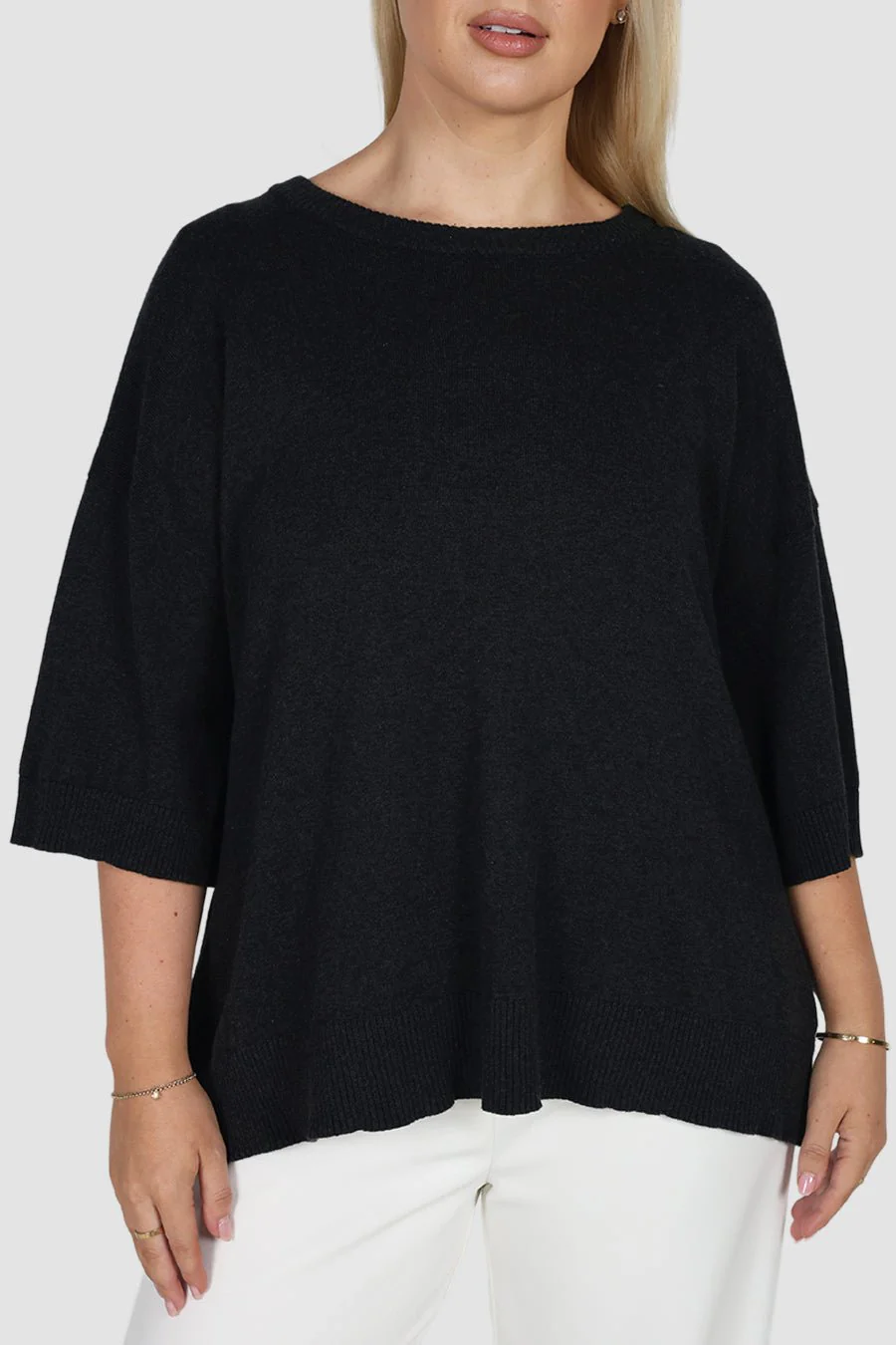 CALDER KNIT TOP DEEP GREY MARLE - Image 4