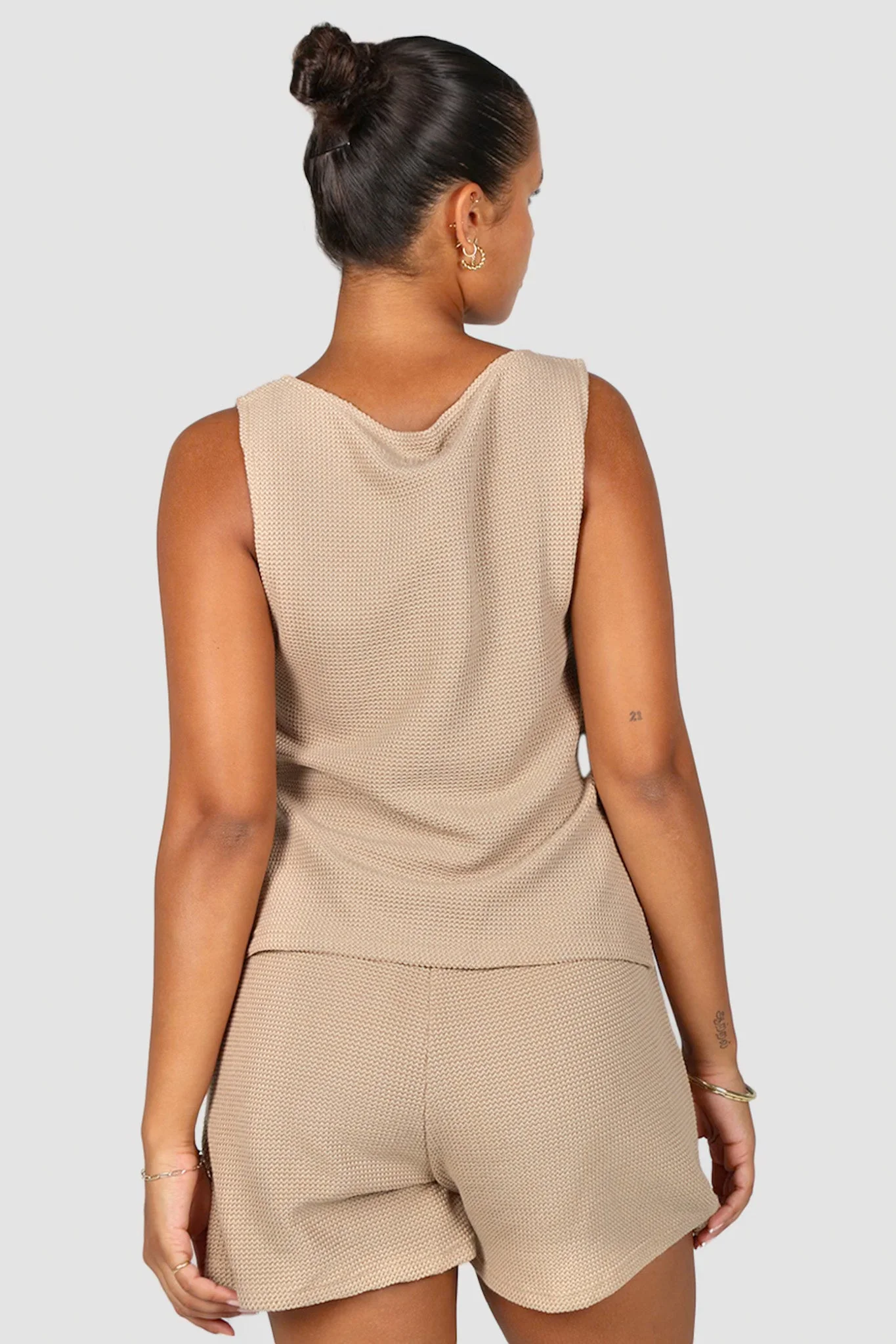 CAPRI WAFFLE SHORTS BISCUIT - Image 4