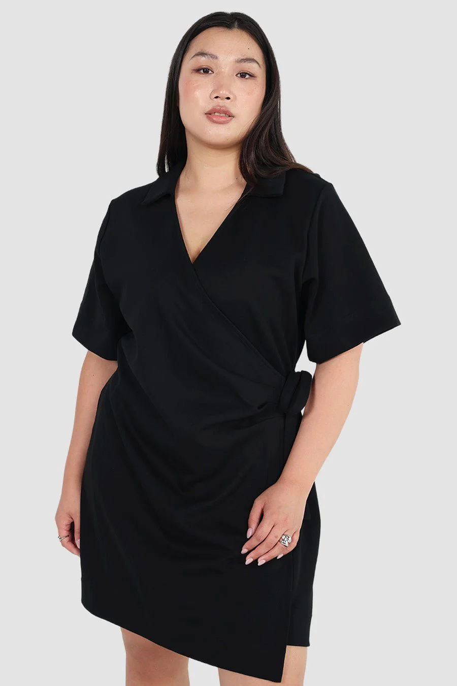 CASA WRAP DRESS BLACK - Image 2
