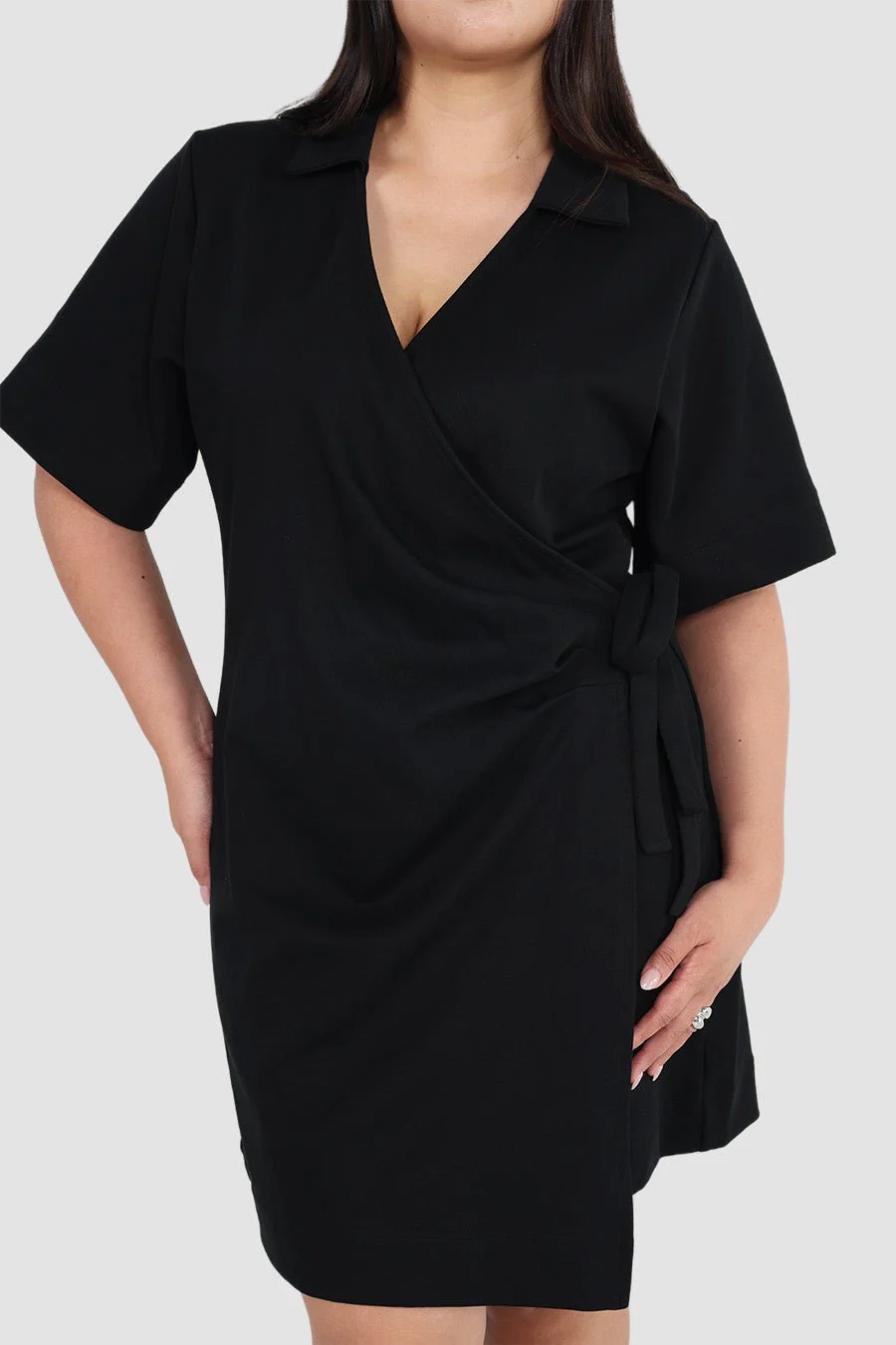 CASA WRAP DRESS BLACK - Image 4