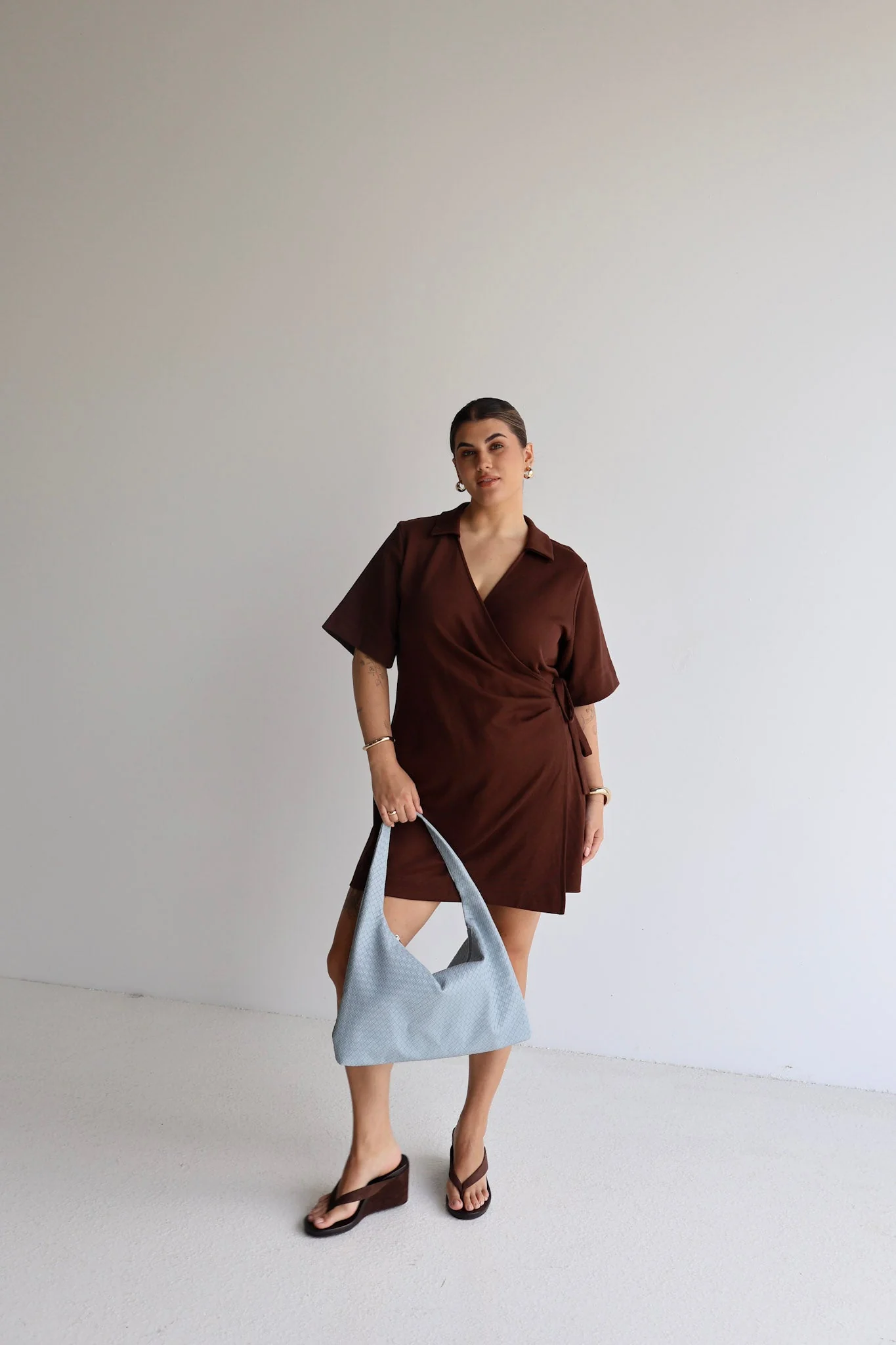 CASA WRAP DRESS ESPRESSO