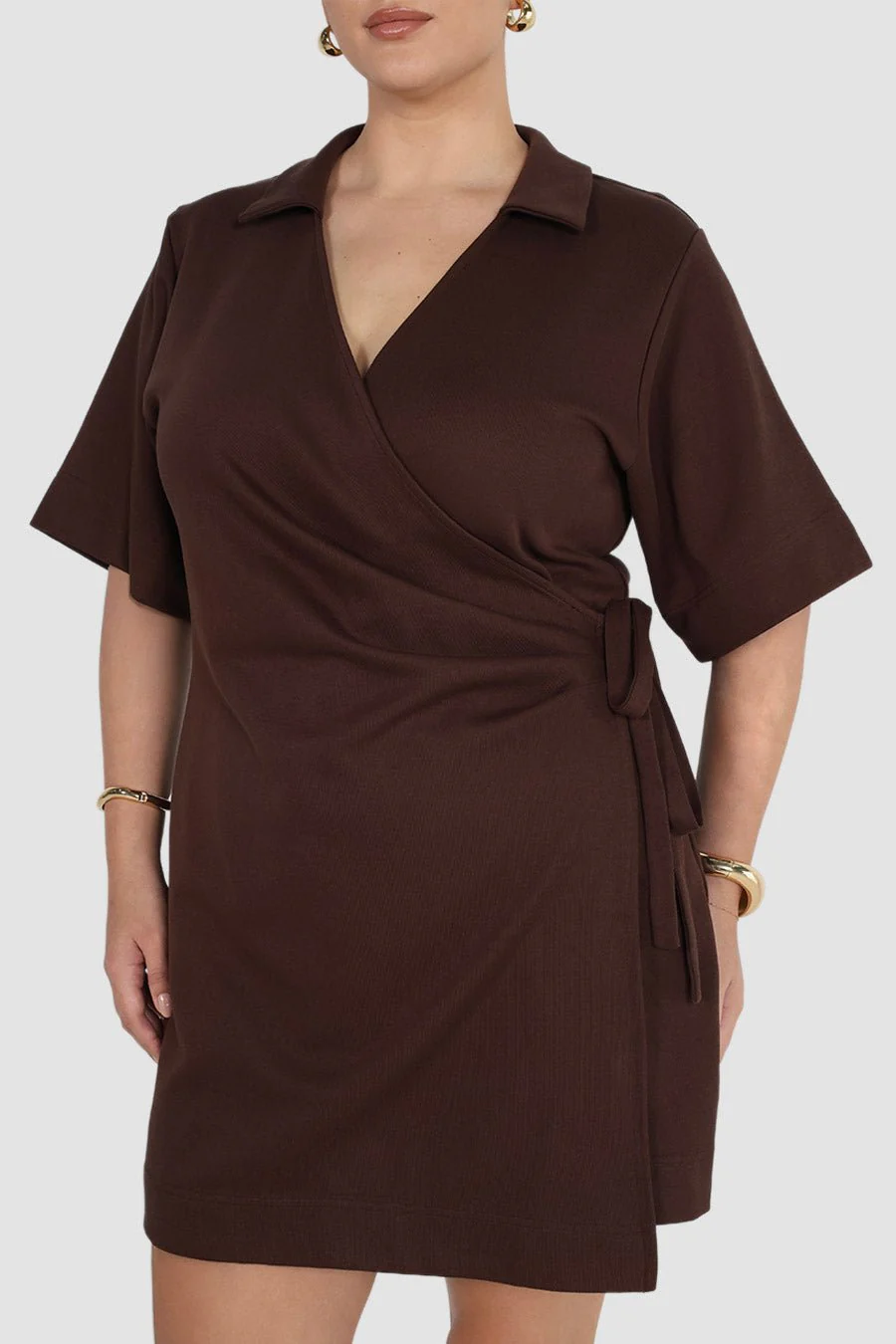 CASA WRAP DRESS ESPRESSO - Image 8