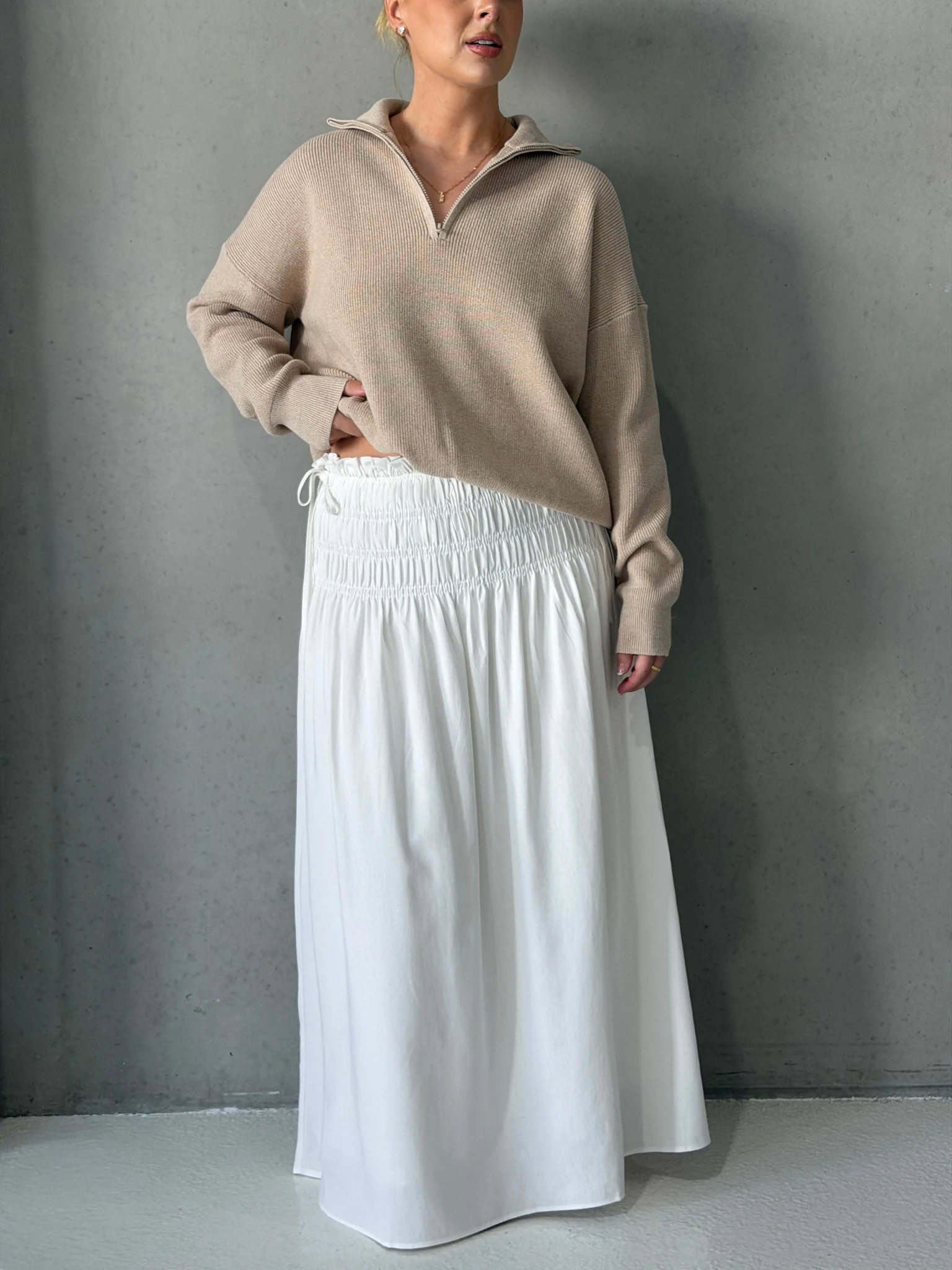 CASSIDY MAXI SKIRT WHITE