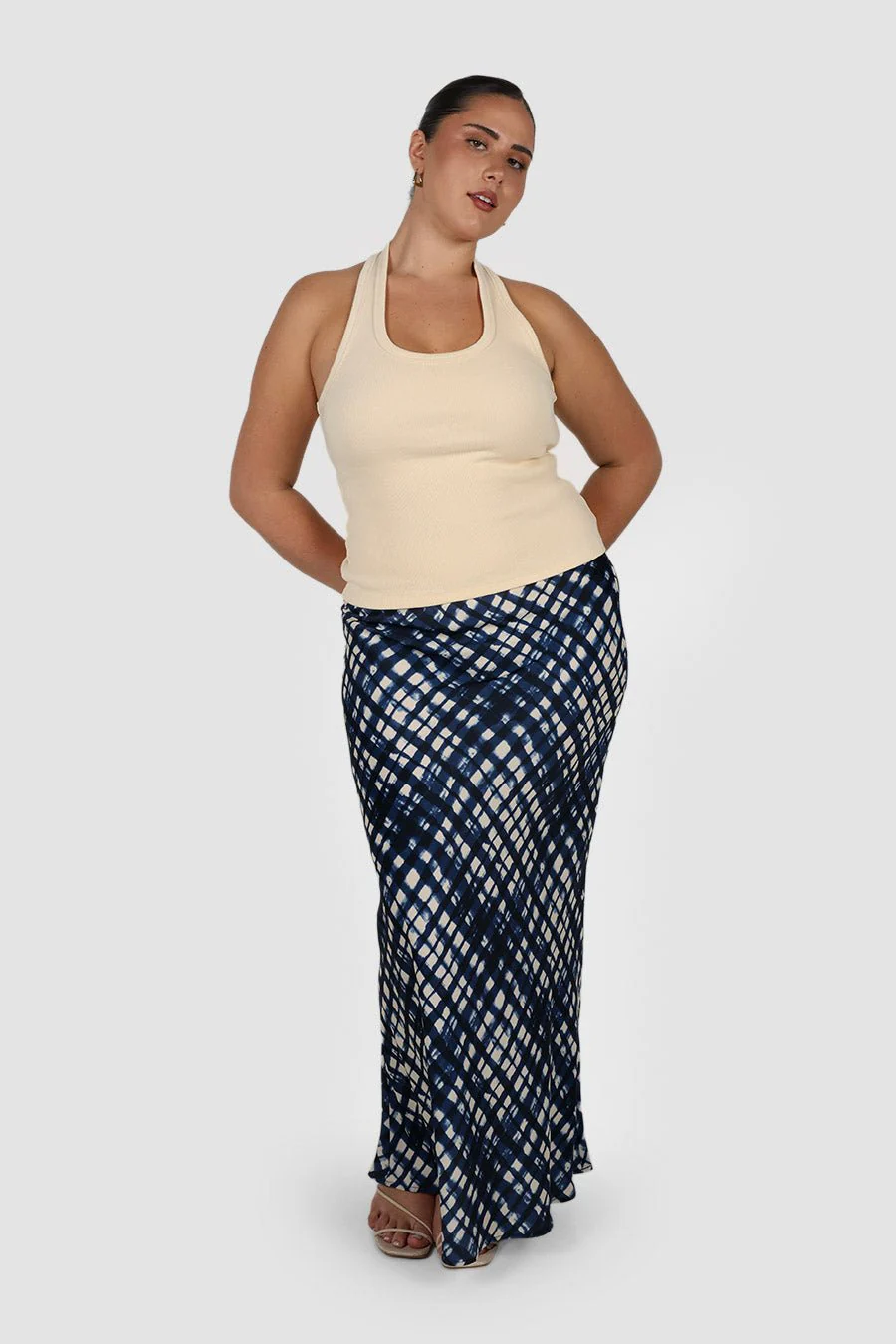 CELENE SKIRT MIDNIGHT LATTICE