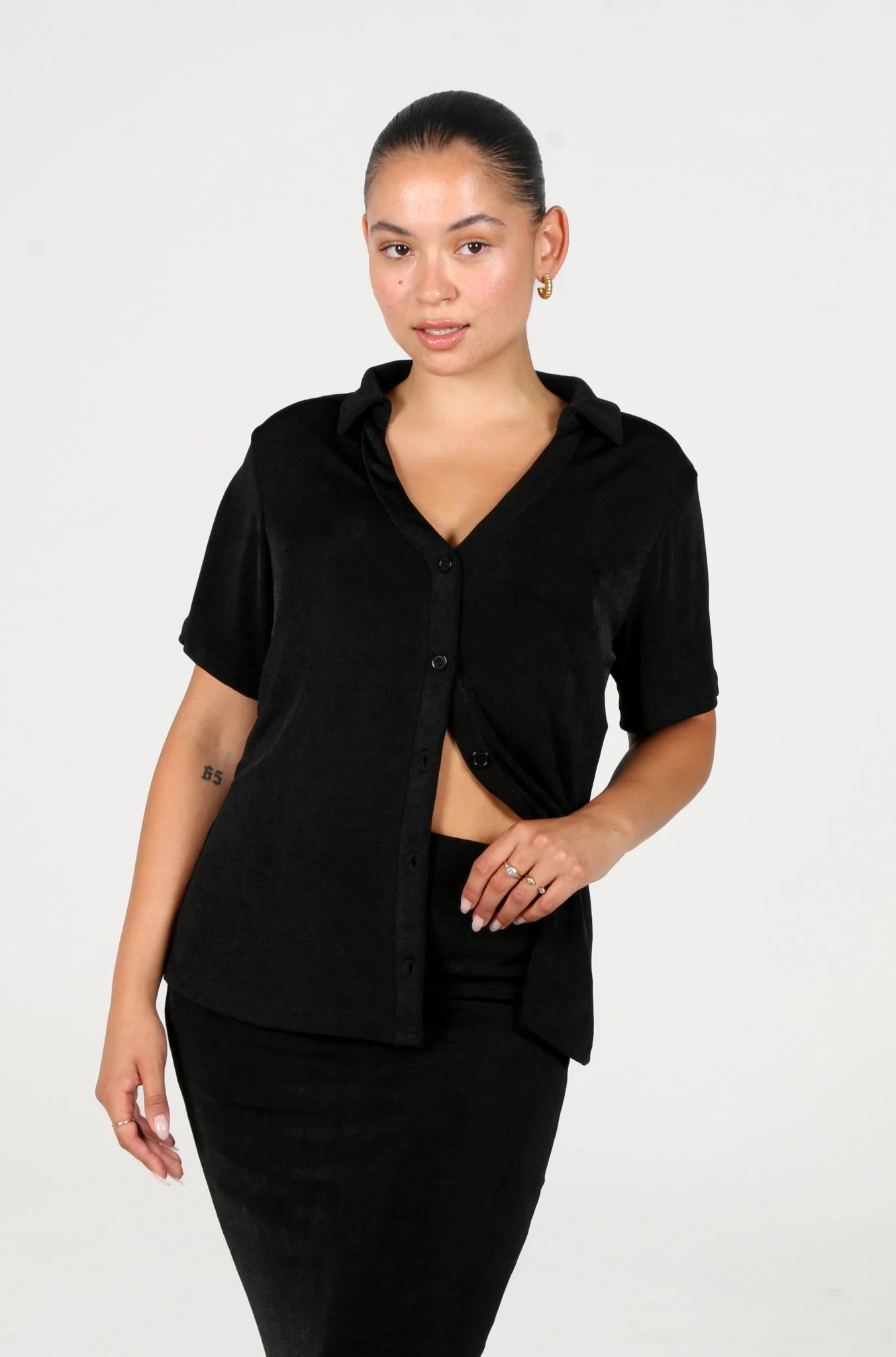 CHELSEA FULL LENGTH TOP BLACK - Image 7