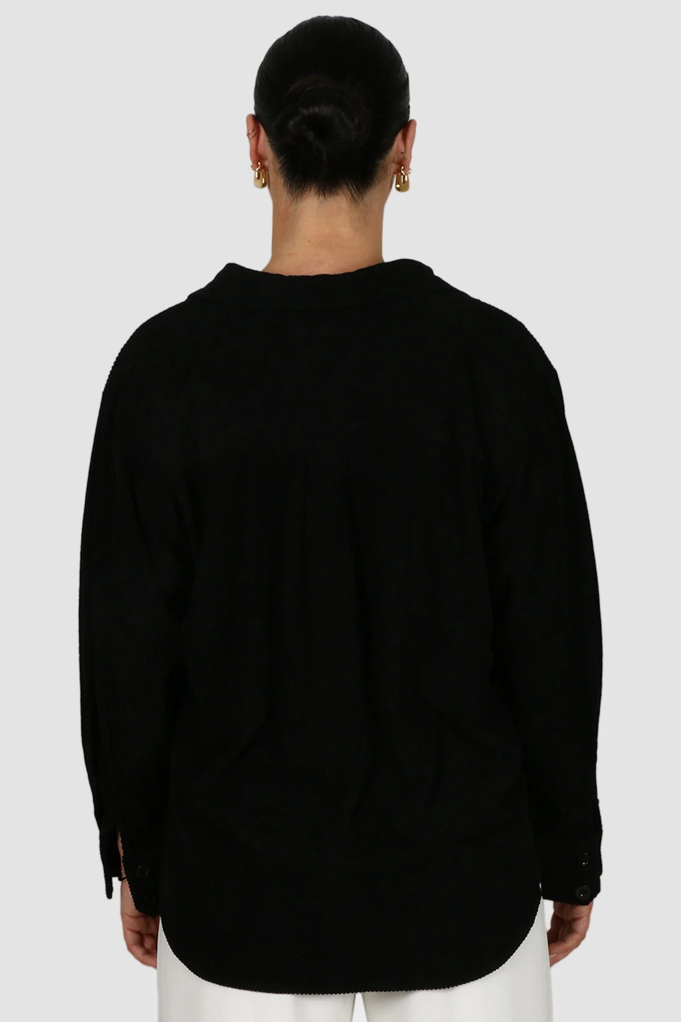 COLTER CORDUROY SHIRT BLACK - Image 7