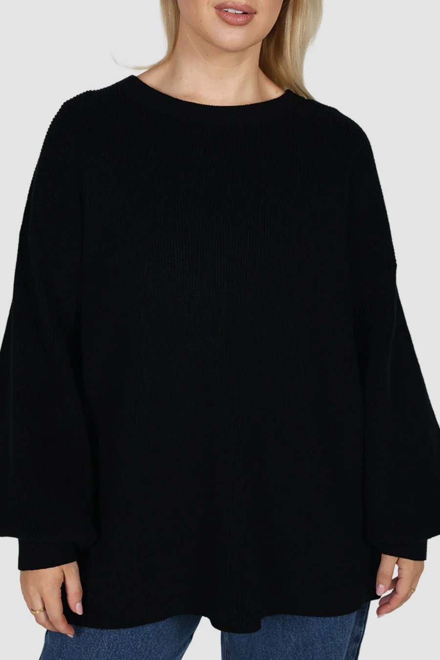 CORLEN OVERSIZED KNIT BLACK - Image 3