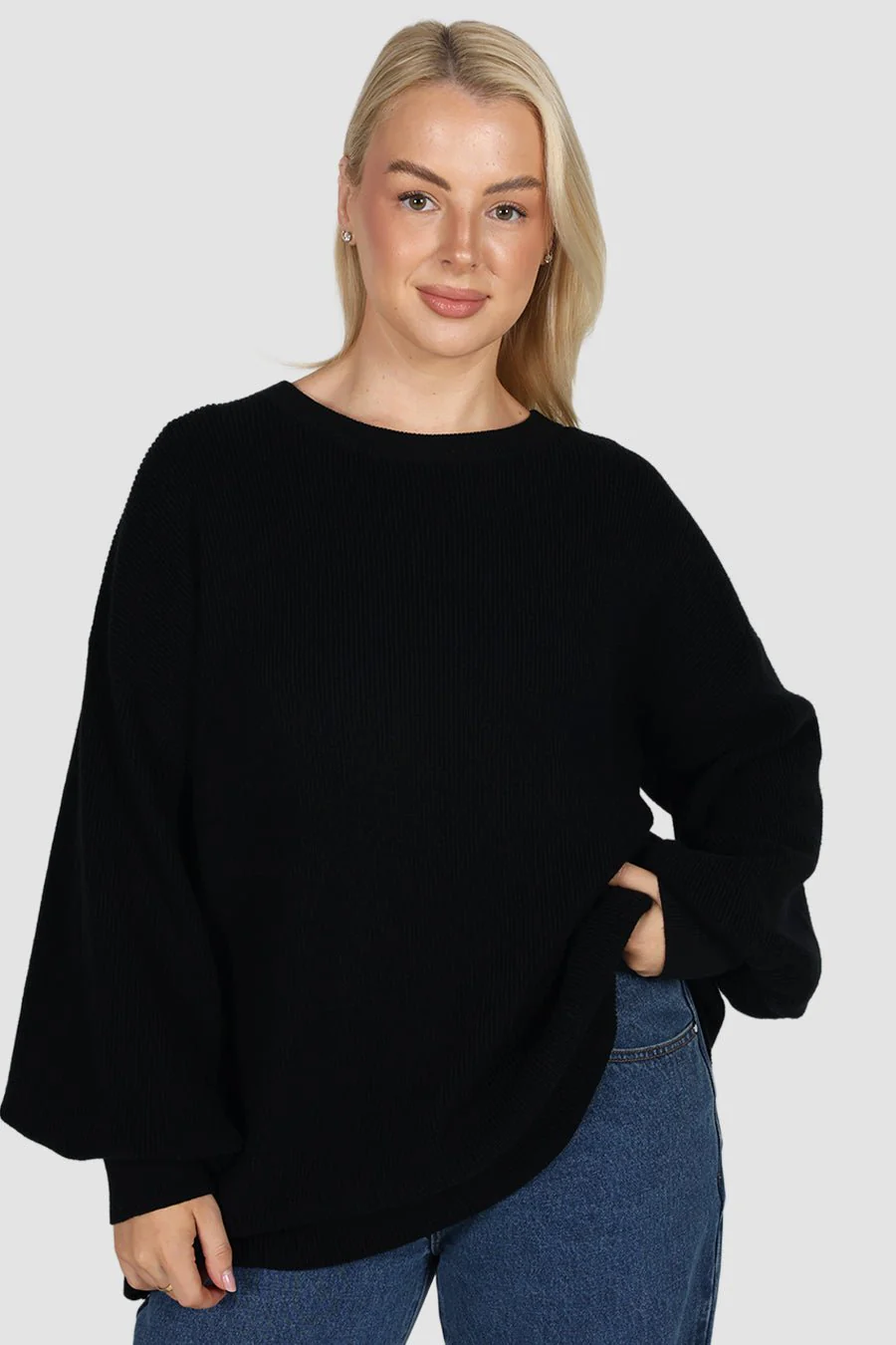 CORLEN OVERSIZED KNIT BLACK - Image 8