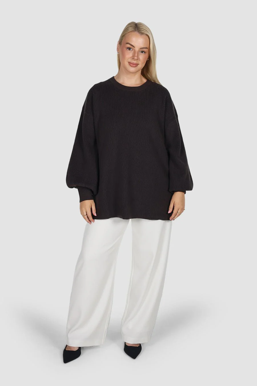 CORLEN OVERSIZED KNIT CHARCOAL - Image 3