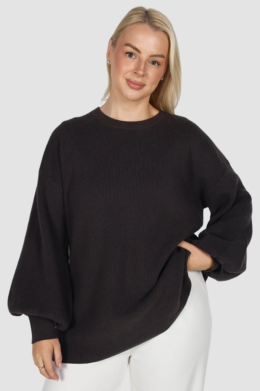 CORLEN OVERSIZED KNIT CHARCOAL - Image 4
