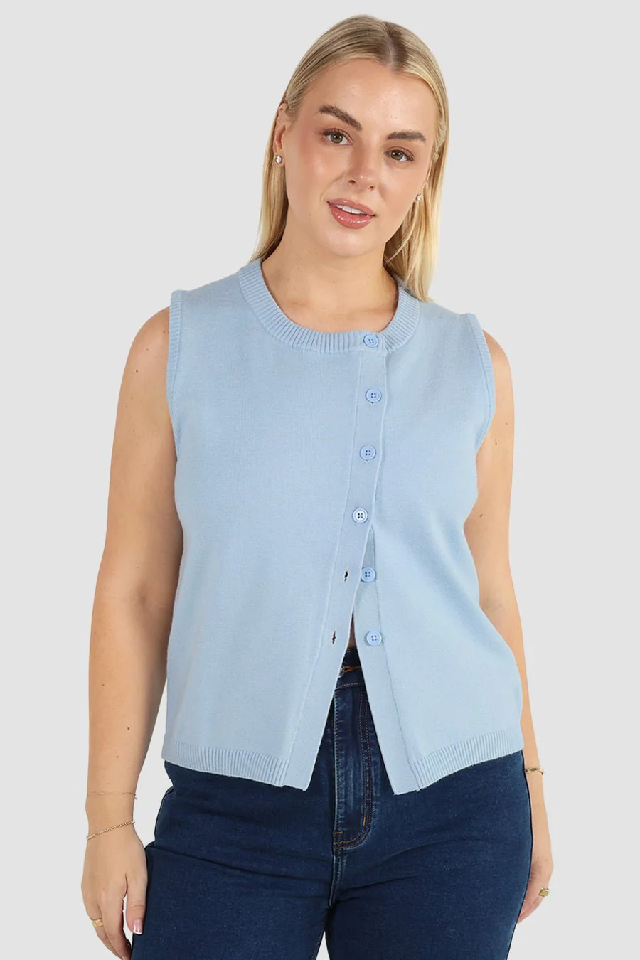 ESTI KNIT VEST BLUE - Image 2