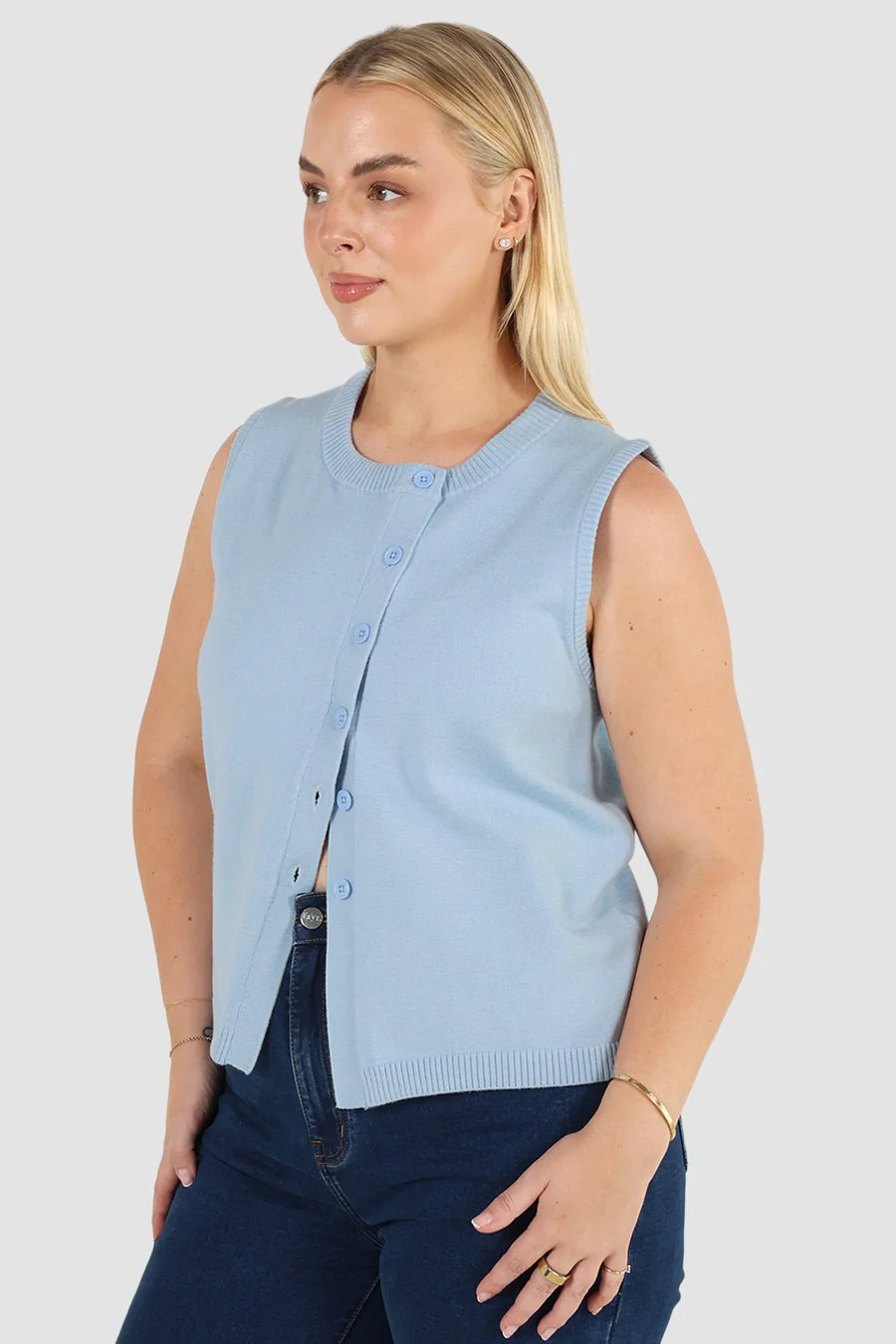 ESTI KNIT VEST BLUE - Image 3