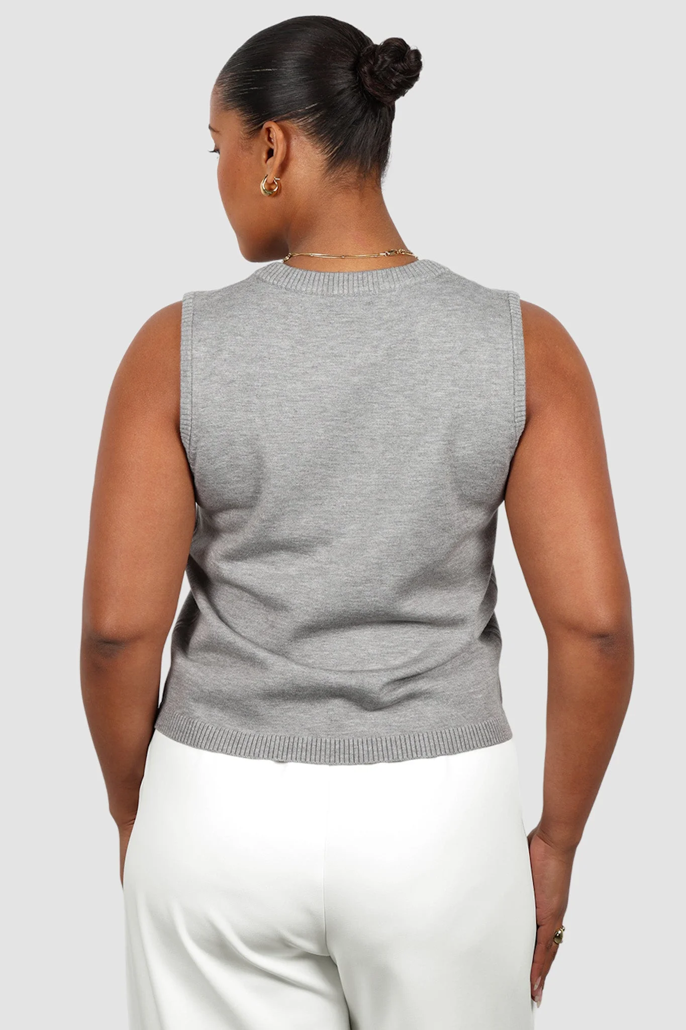 ESTI KNIT VEST GREY MARLE - Image 4