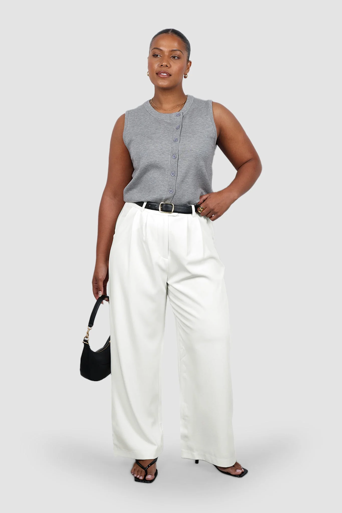 ESTI KNIT VEST GREY MARLE - Image 6