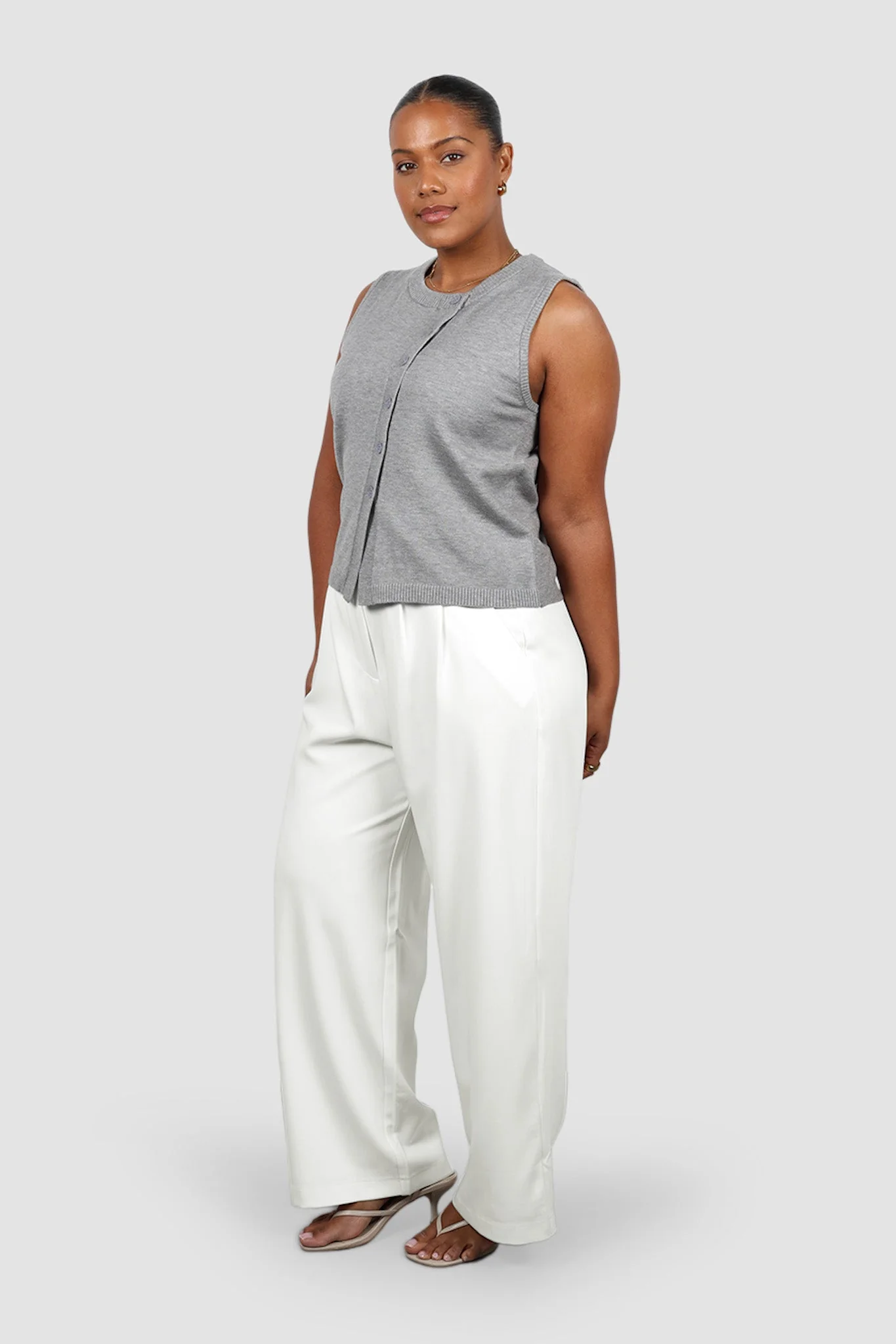 ESTI KNIT VEST GREY MARLE - Image 9
