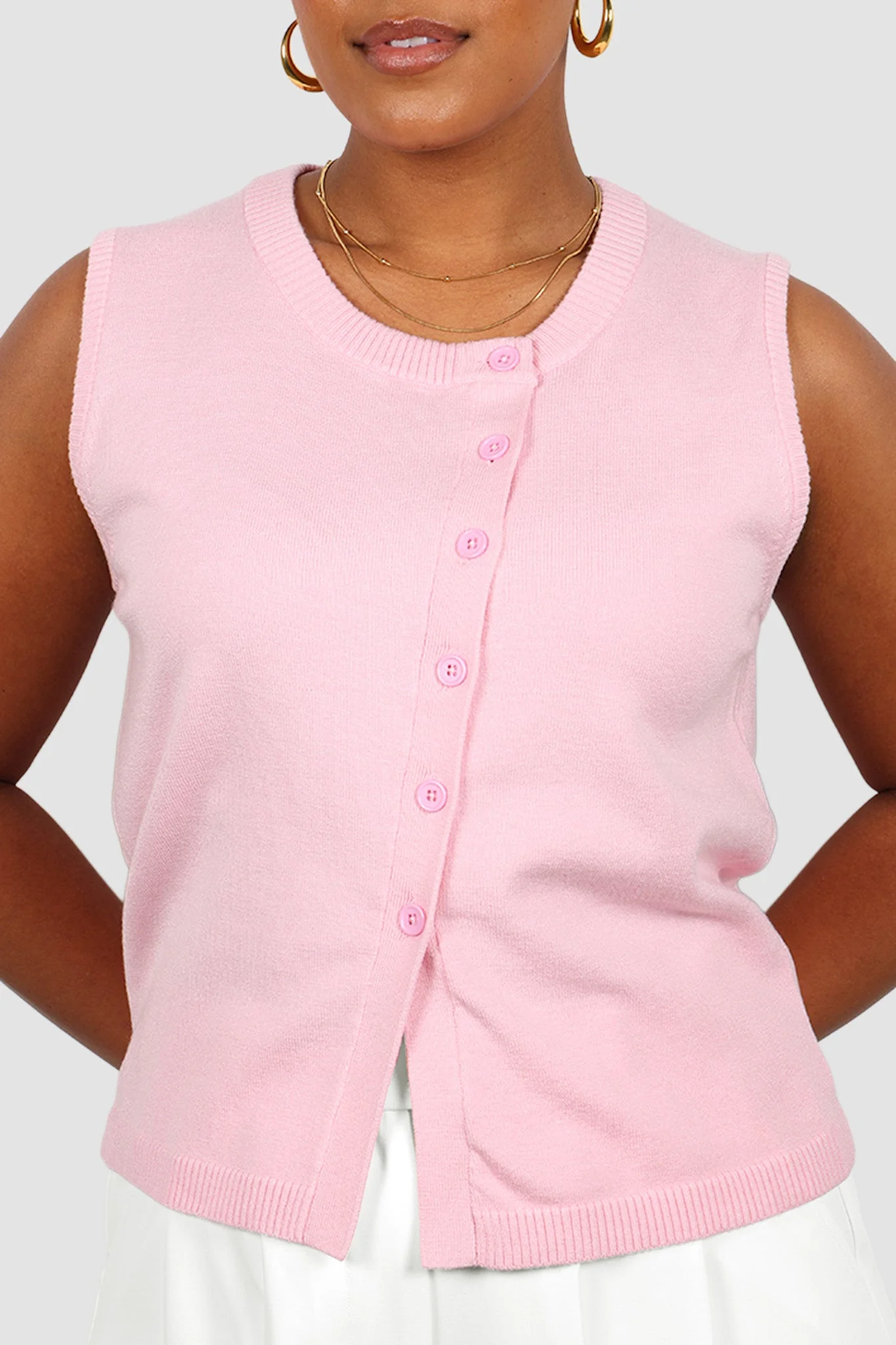 ESTI KNIT VEST PINK - Image 10