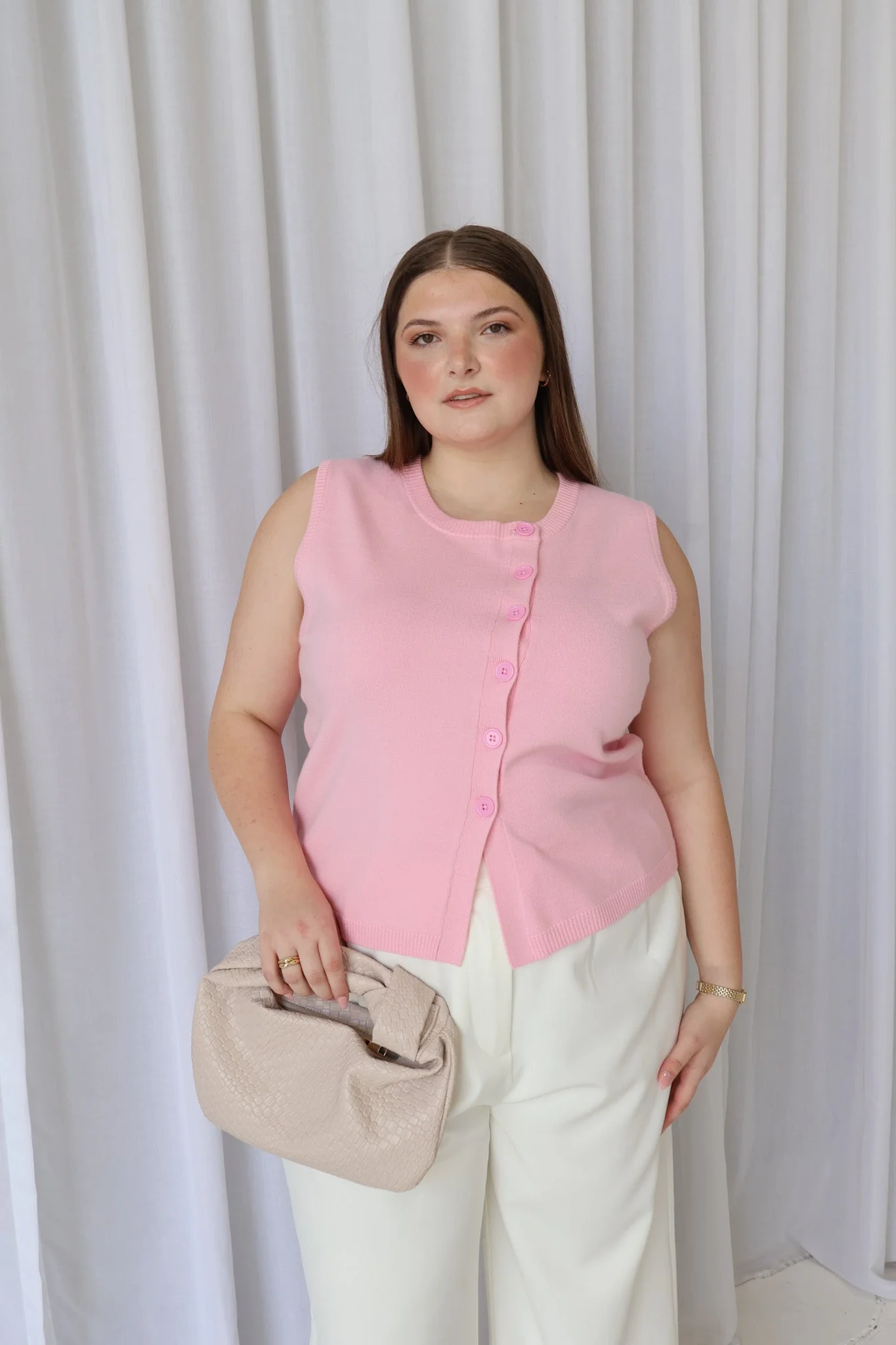 ESTI KNIT VEST PINK - Image 16