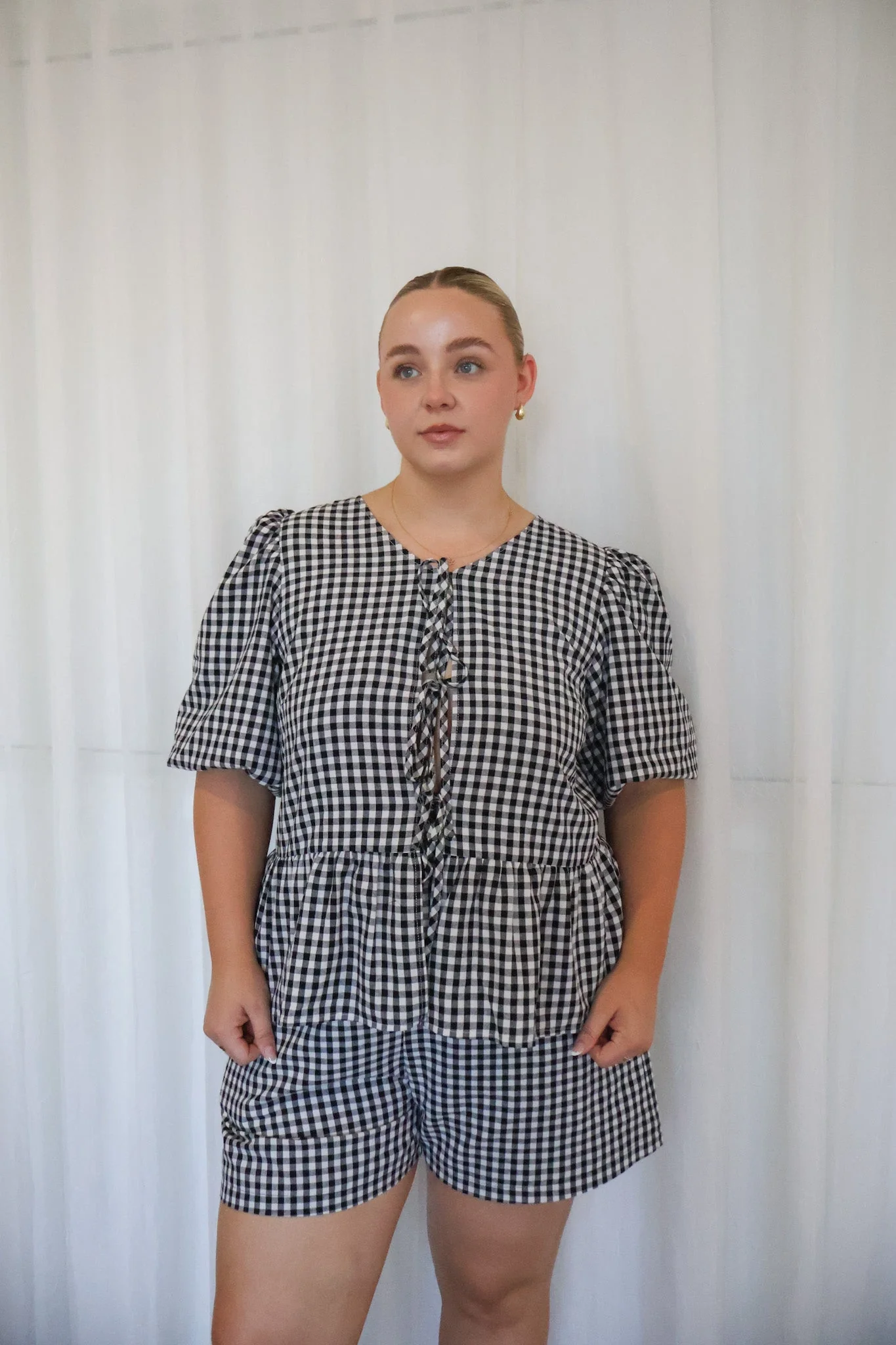 FAWN TOP B&W GINGHAM - Image 3