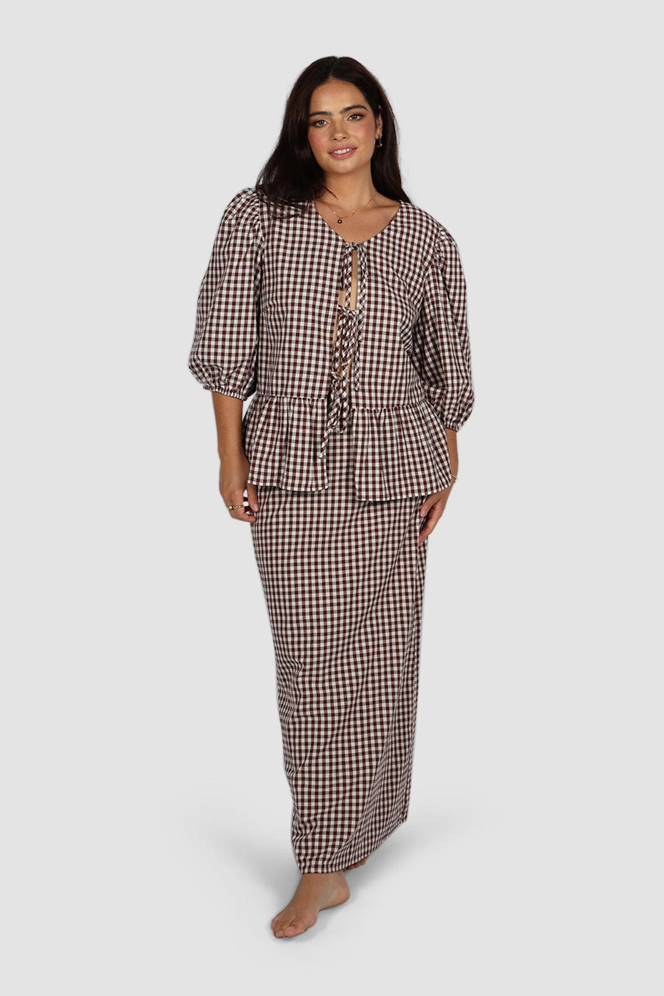 FAWN TOP CHOC GINGHAM - Image 10