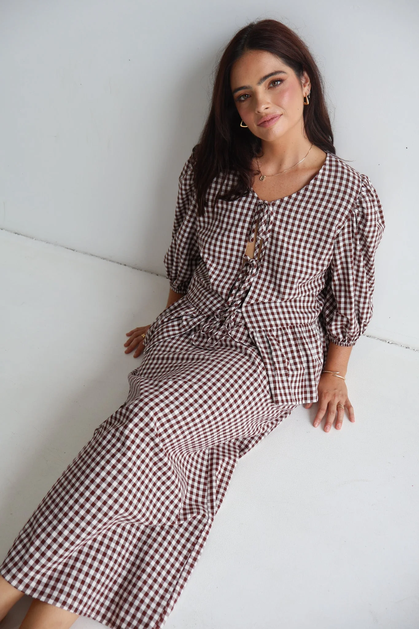 FAWN TOP CHOC GINGHAM - Image 2