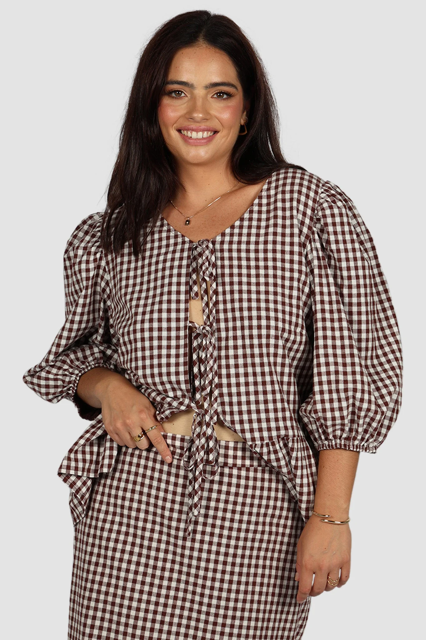 FAWN TOP CHOC GINGHAM - Image 9