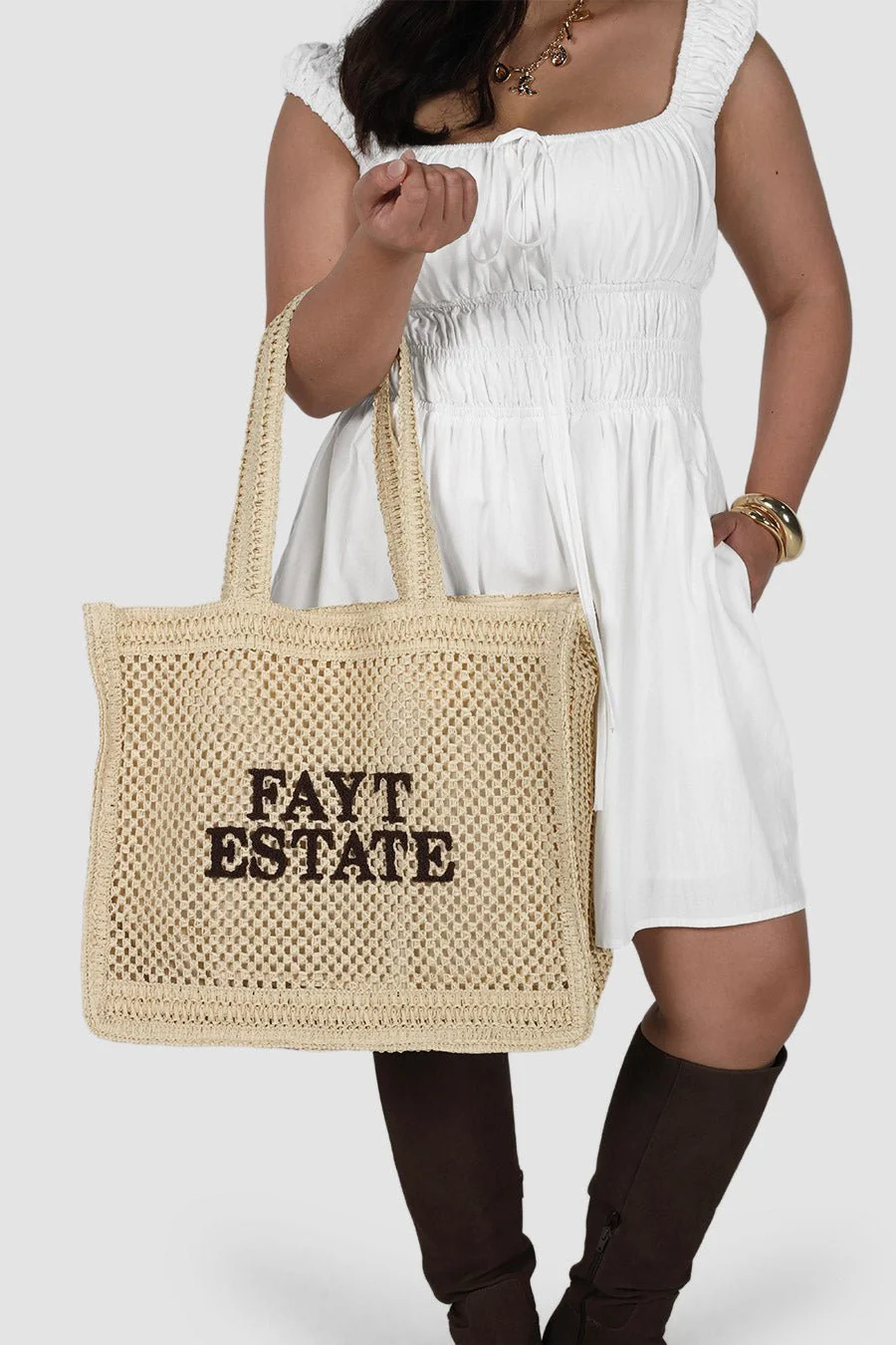 FAYT ESTATE WOVEN BAG NATURAL