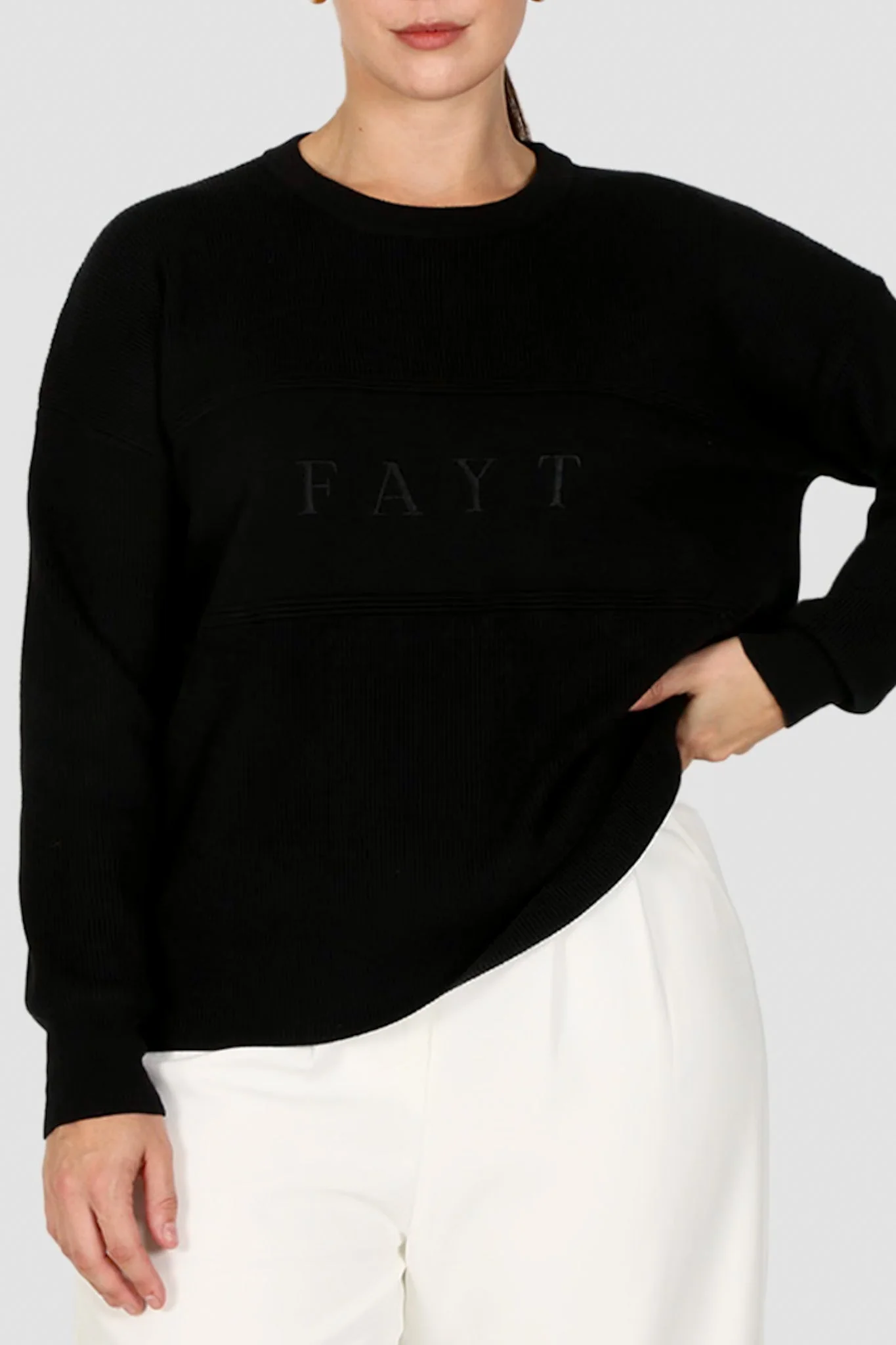 FAYT KNIT SWEATER BLACK - Image 3