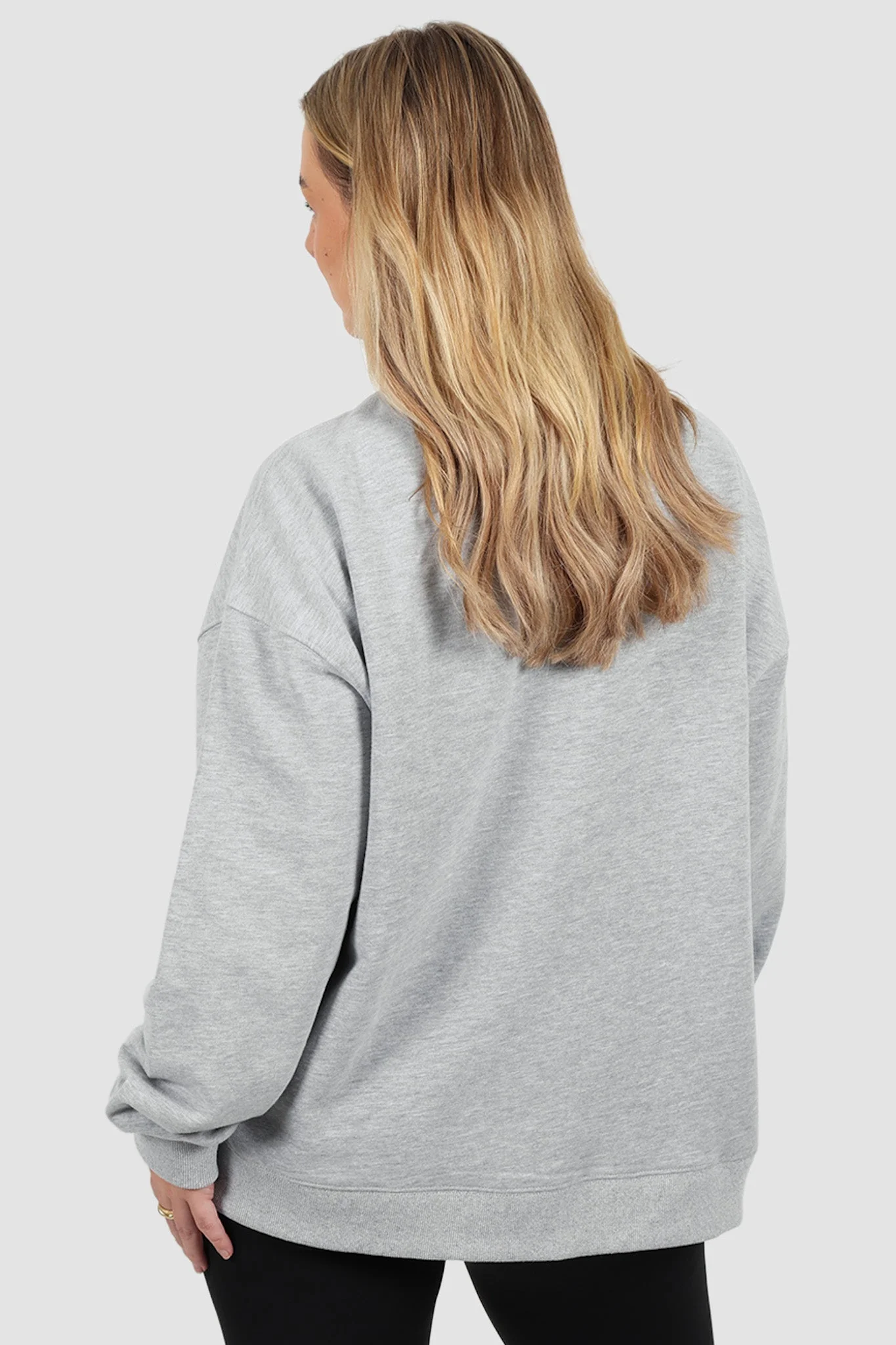 FAYT LOGO CREW NECK SWEATER GREY MARLE - Image 8