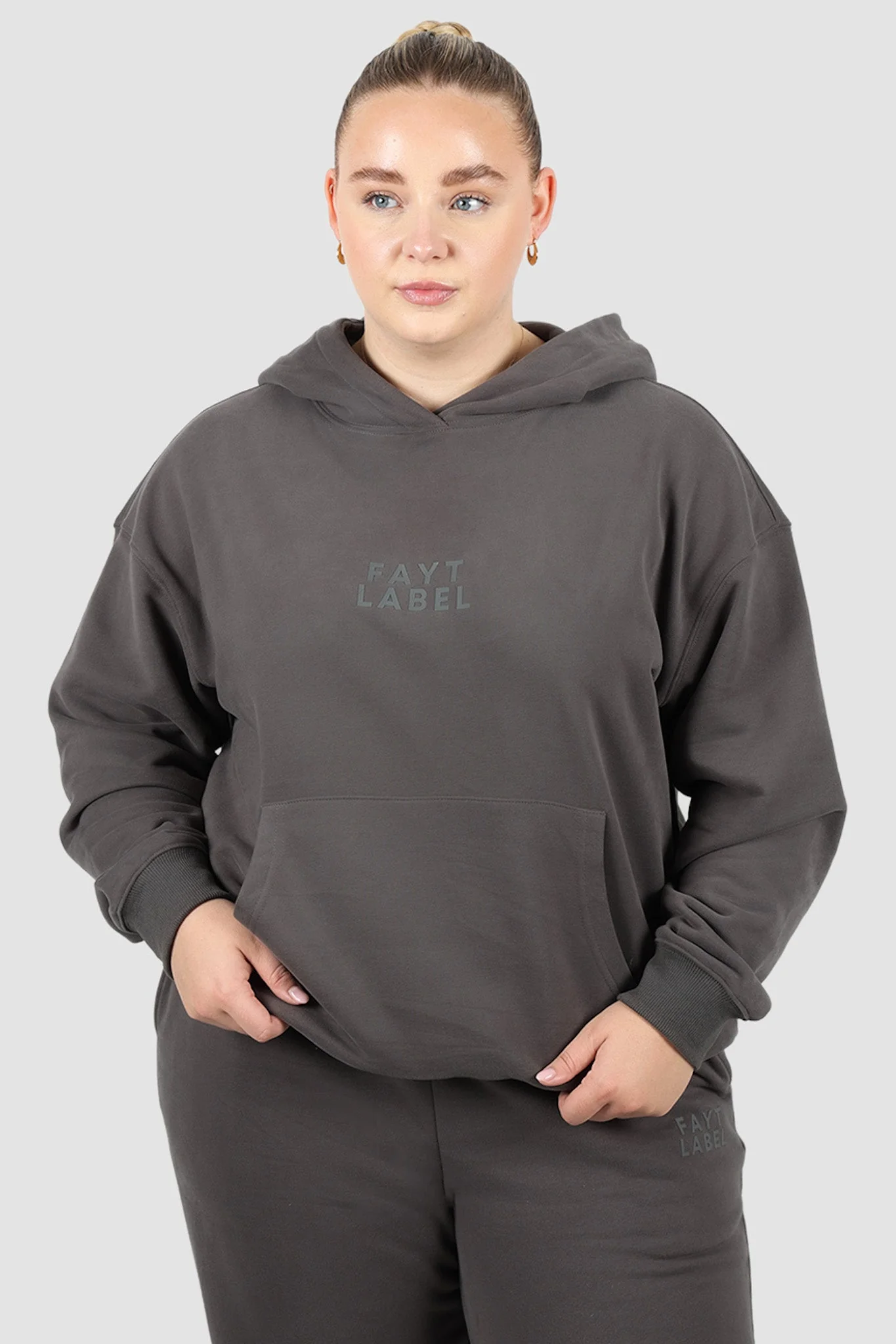 FAYT LOGO HOODIE CHARCOAL - Image 2