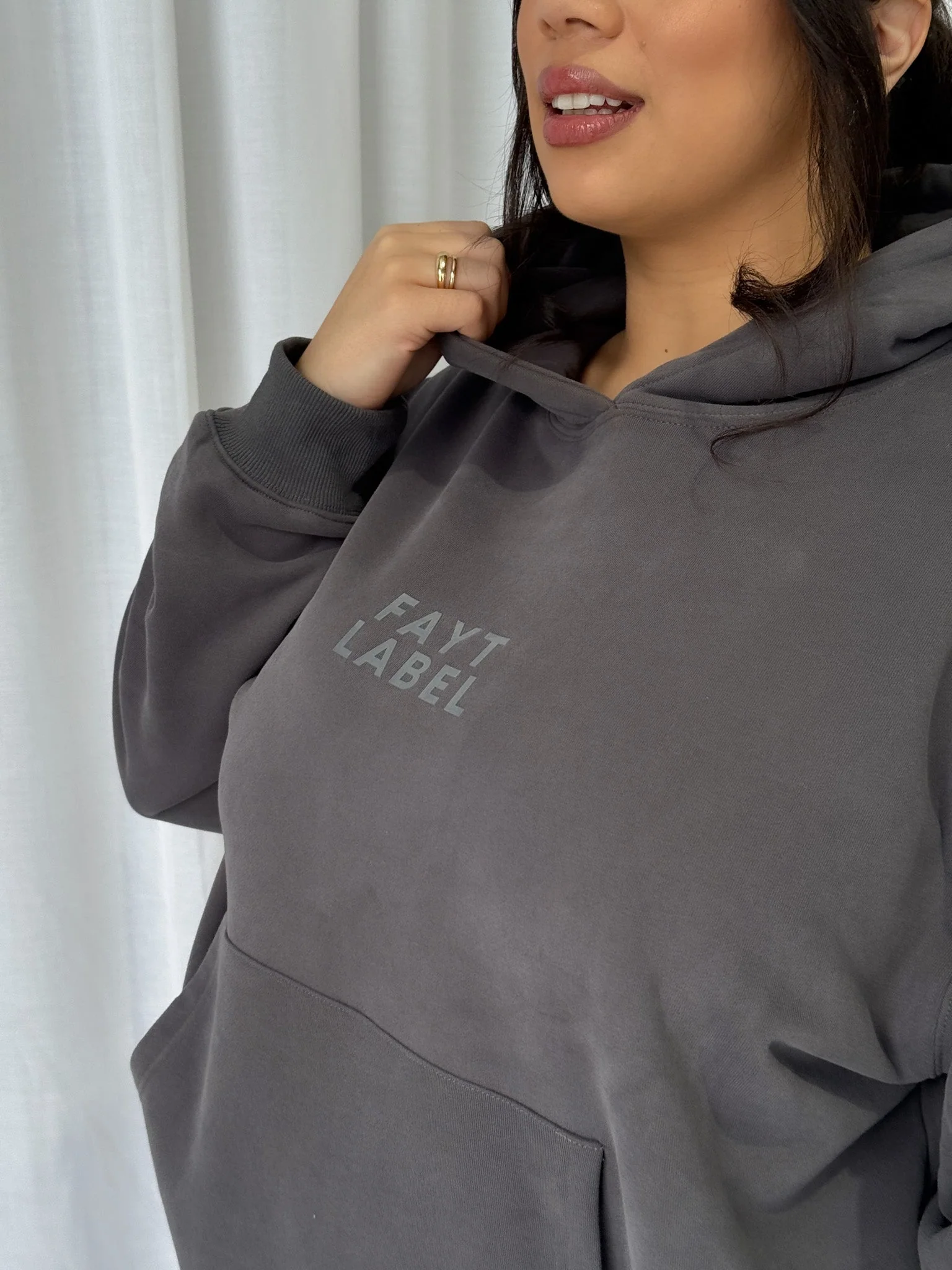 FAYT LOGO HOODIE CHARCOAL - Image 5