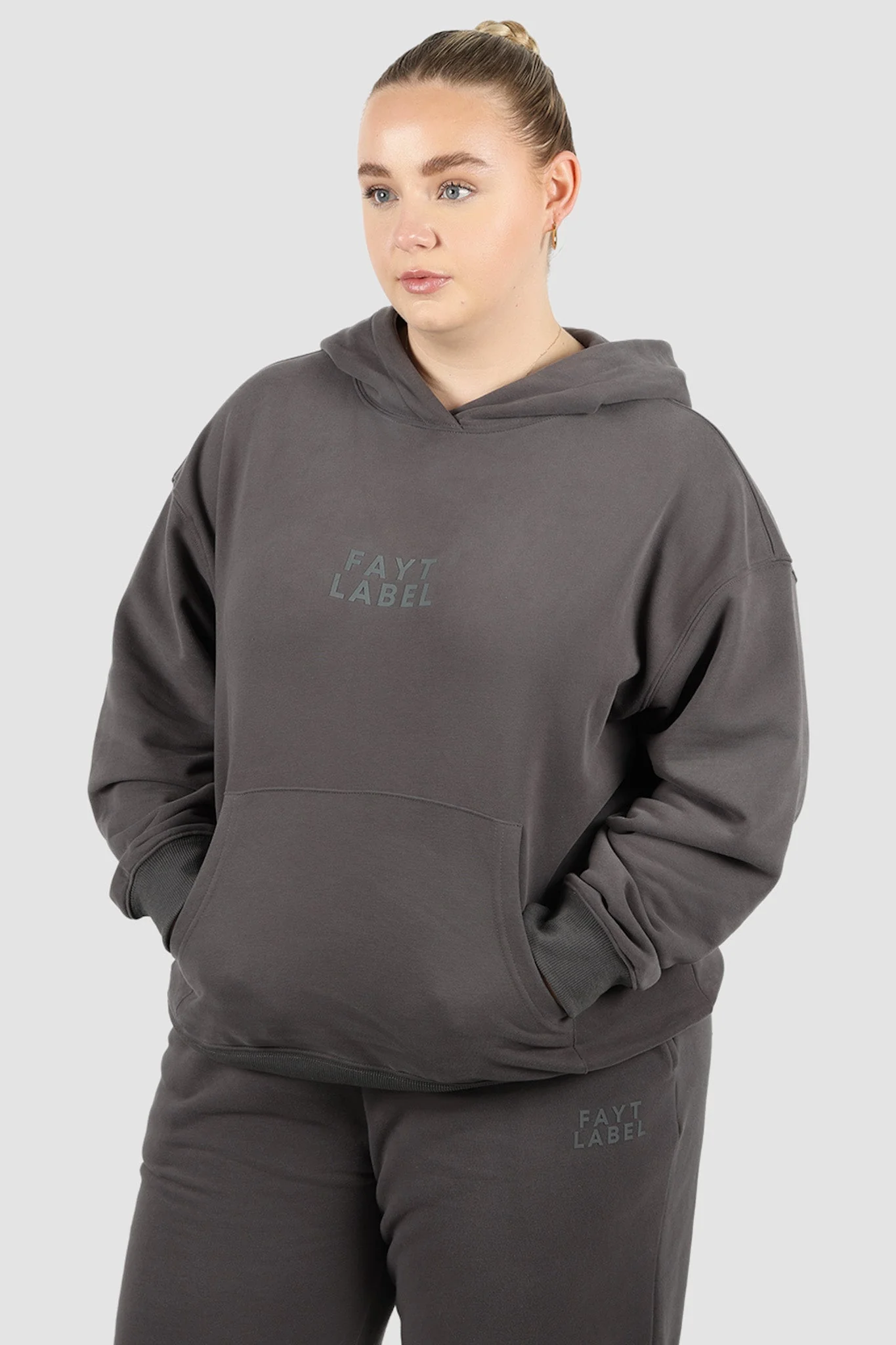 FAYT LOGO HOODIE CHARCOAL - Image 6