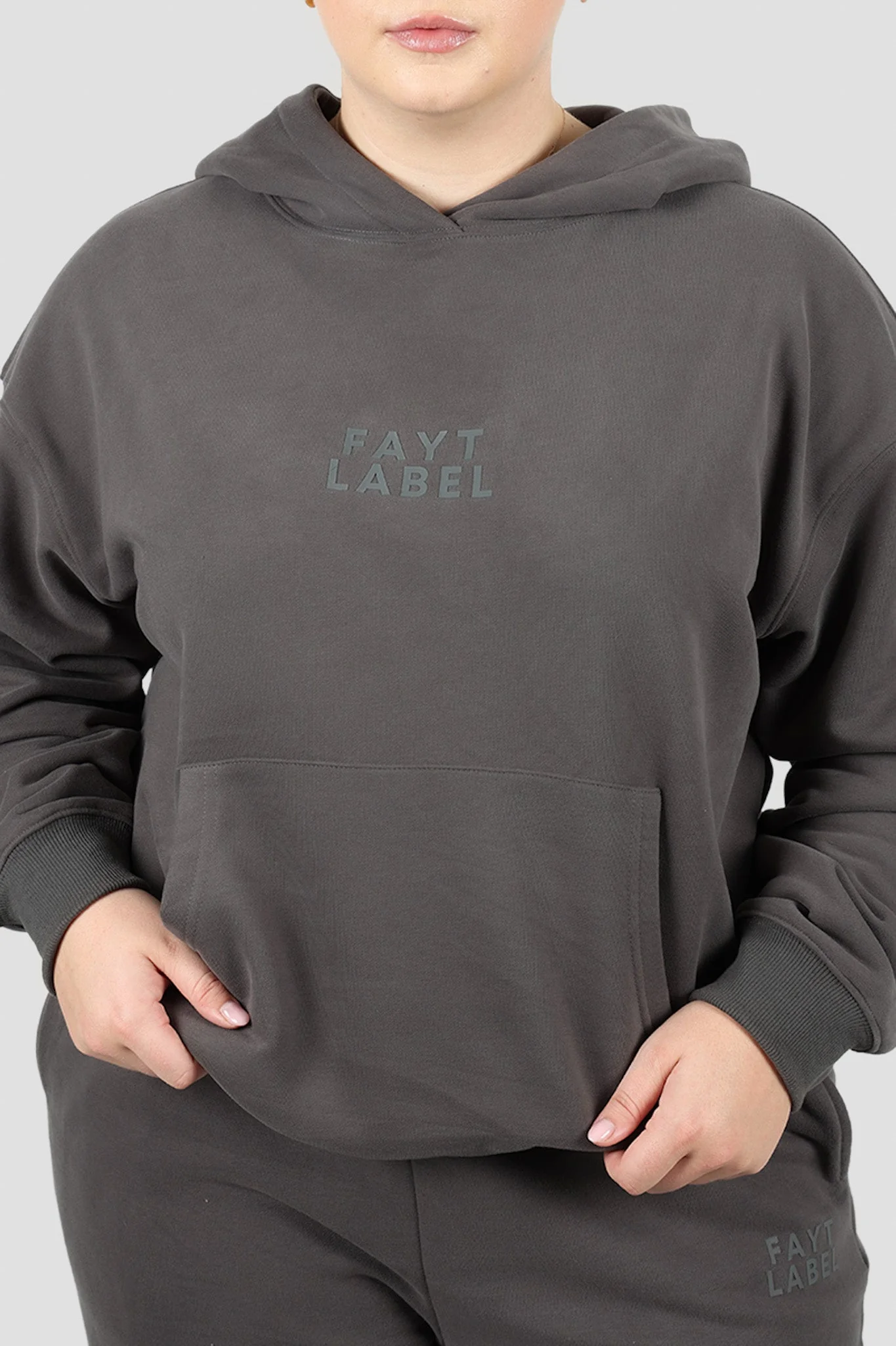 FAYT LOGO HOODIE CHARCOAL - Image 7