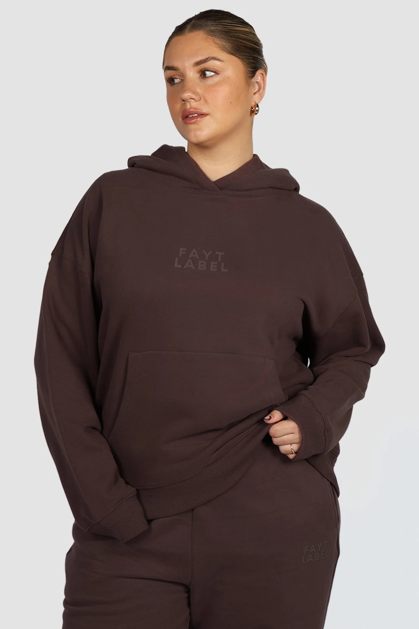 FAYT LOGO HOODIE CHOCOLATE